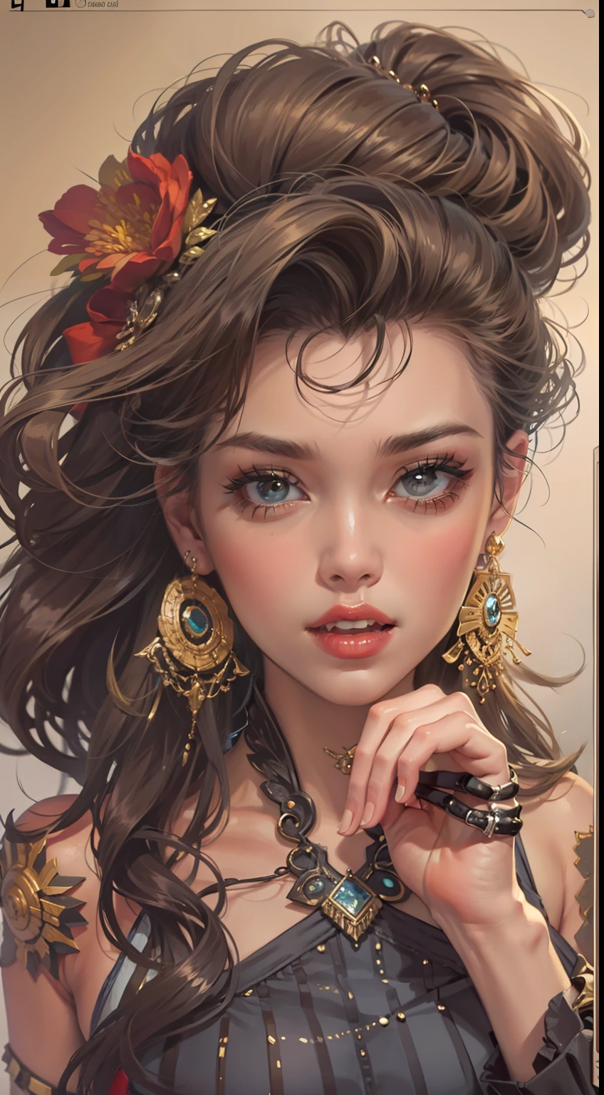 Beautiful woman in intricate Modern Vintage Rockabilly Outfit