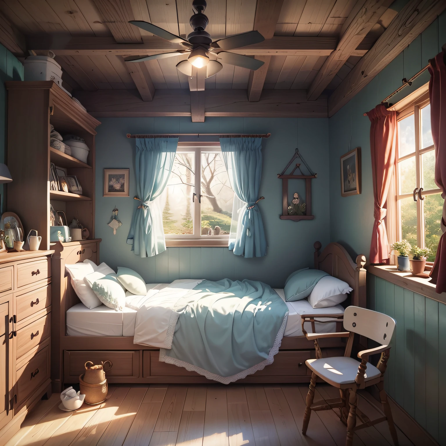 snowwhite sleeping inside the room of a cottage --auto --s2