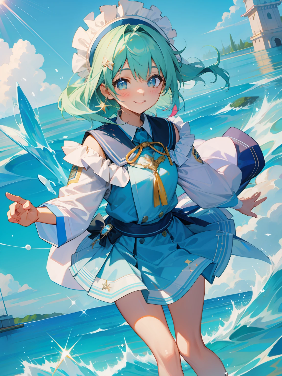 Sparkling eyes、a smile