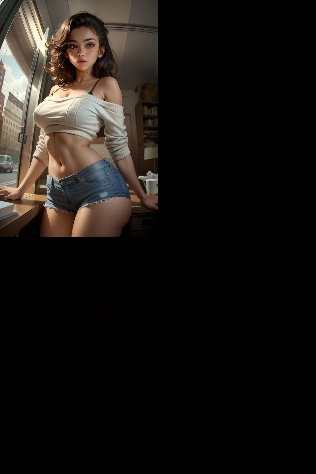 A girl with exposed