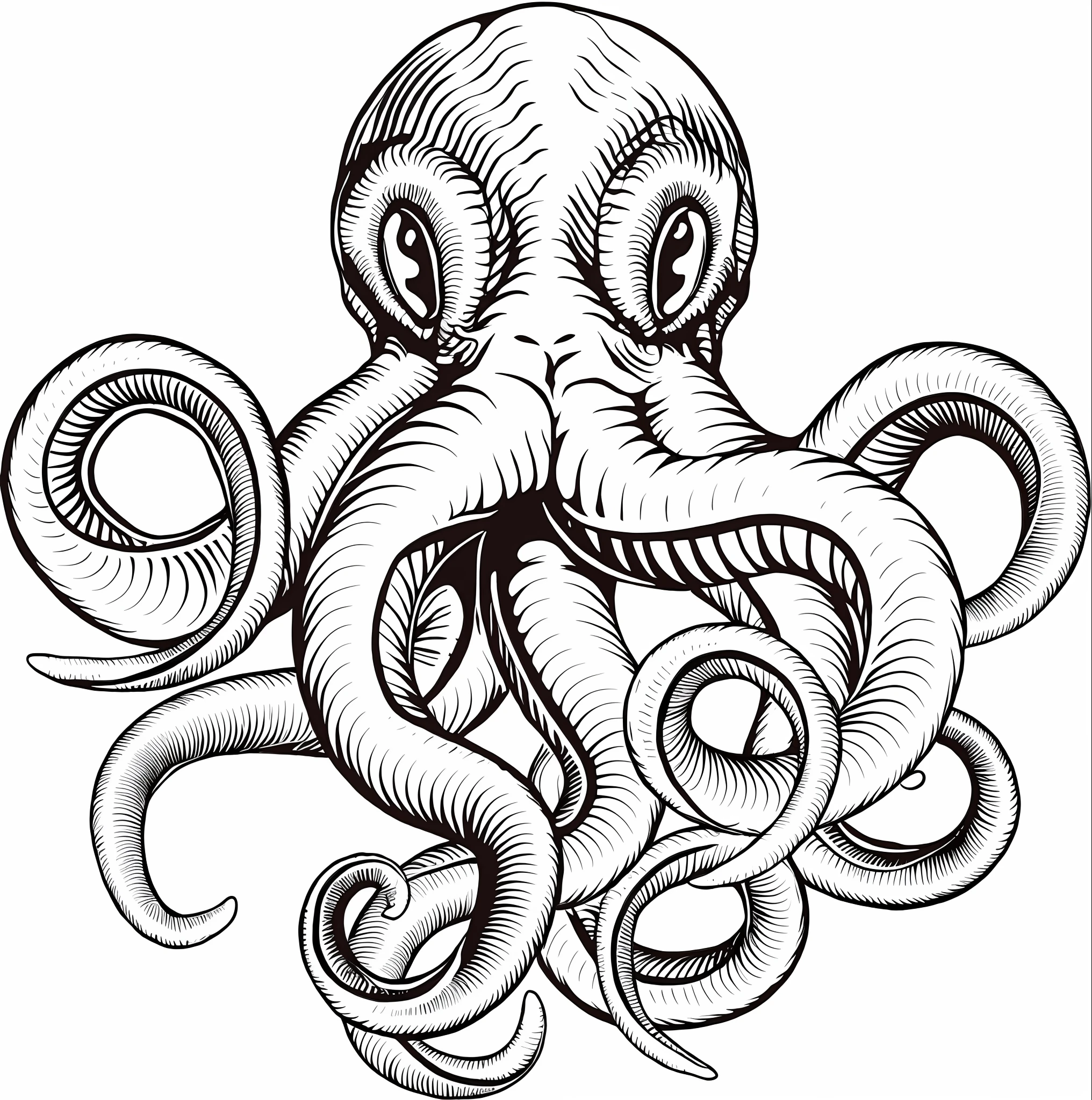 a black and white octopus with tentacles in the tentacles, cthulhu squid, with a squid tattoo, anthropomorphic octopus, octopus face, octopus tentacles, leviathan cthulhu squid, with a squid tattoo on his arms, cthulu, cephalopod, photo of cthulhu, tentacled creature mix, octopus, tentacle monster, lovecraftian sea creature