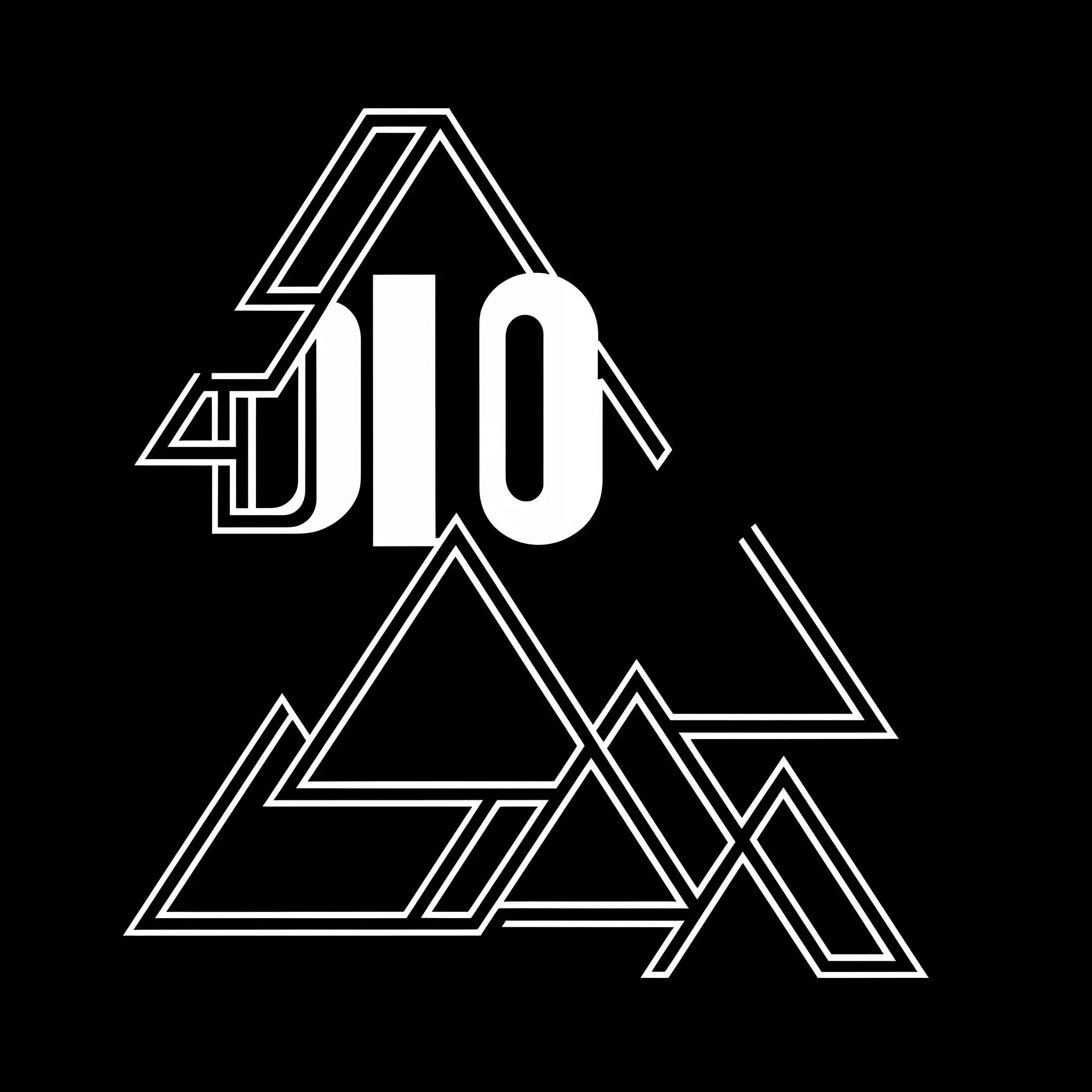 logoarchive, Graphic + Text combination log，Black and white logo, - British bifid and triangle mixed together，Inside the white triangle are DIOmoof words，background whites，Simple