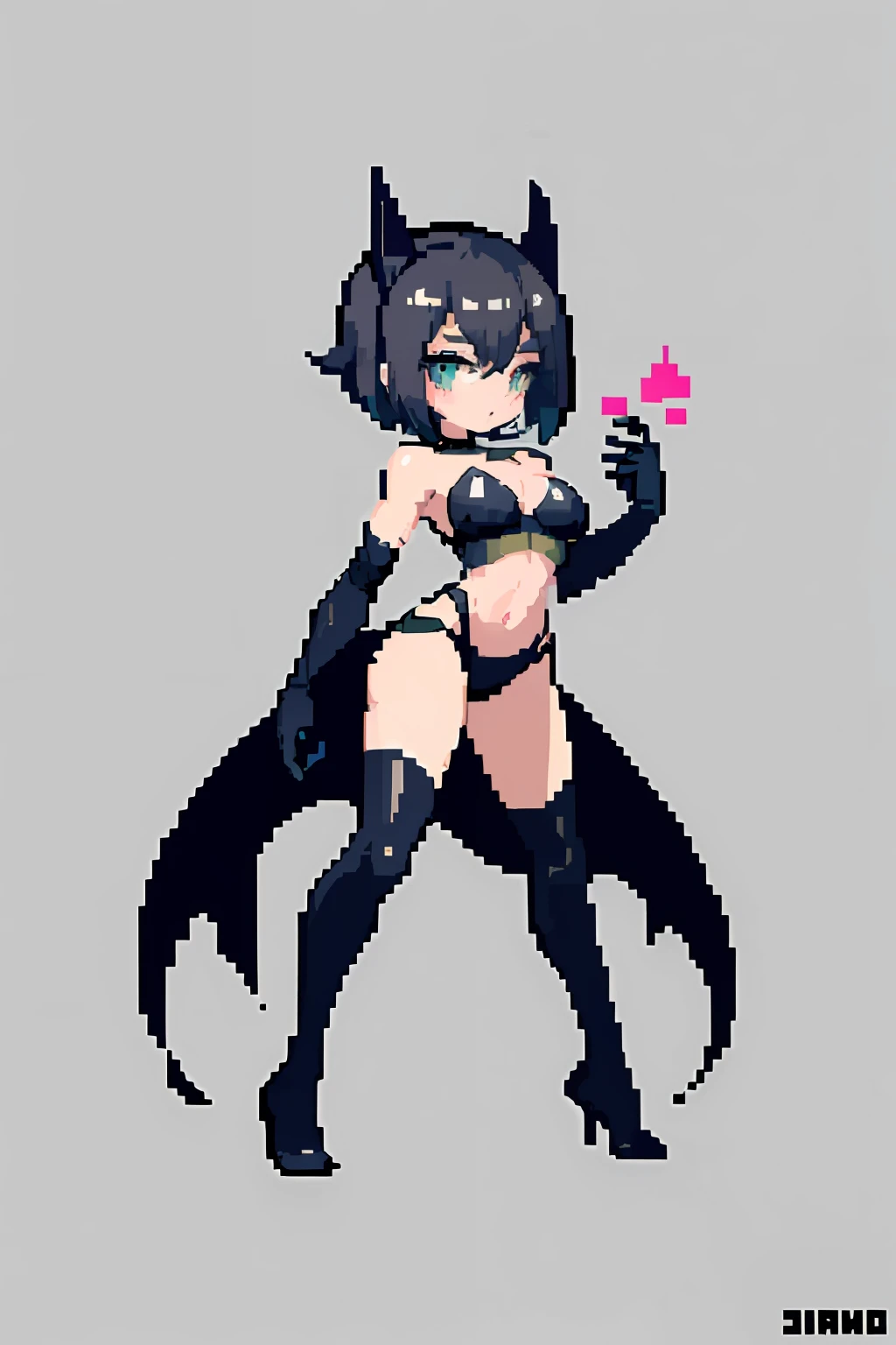 batman (obra-prima, qualidade superior, melhor qualidade), pixel, pixel art, 1girl, corpo inteiro,