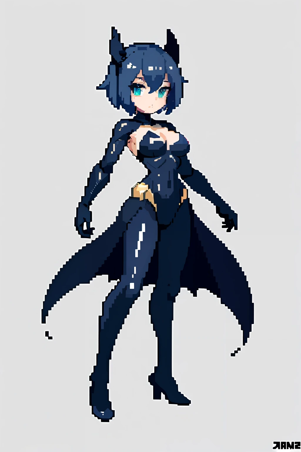 batman (obra-prima, qualidade superior, melhor qualidade), pixel, pixel art, 1girl, corpo inteiro,