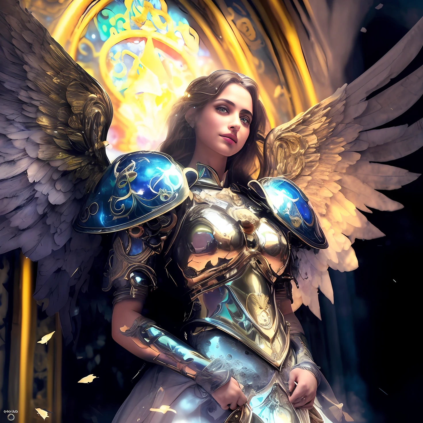 (((guardian angel))) Obra maestra, (La mejor calidad: 1.2), (super fine: 1.2), illustration, (extremadamente delicado y hermoso: 1.2), movie angle, flotante, (Hermoso ojo de detalle: 1.1), (detalle luz: 1.1), Movie Lights, Cielo delicado, ojos azules, (Cola de caballo alta: 1.1), capa, ojuelos, (luna: 1. 2), (Luz de la luna: 1.1), cielo estrellado, (light particles: 1.1) dibujo, flor. (Obra maestra), (La mejor calidad), (fotorrealista:1.3), 8k, Textura detallada de la piel, Textura detallada de la tela, Hermosa cara detallada, Detalles intrincados, Ultra detallado (cuerpo de cuerpo entero:1.2)