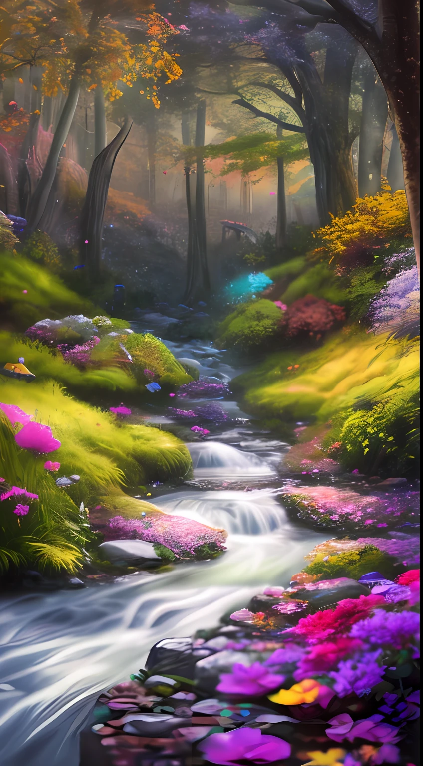 masterpiece, best quality, high quality,extremely detailed CG unity 8k wallpaper, An enchanting and dreamy scene of a fantasy forest, with towering trees, glowing mushrooms, and hidden fairy glens, creating a sense of mystique and enchantment, artstation, digital illustration, intricate, trending, pastel colors, oil paiting, award winning photography, Bokeh, Depth of Field, HDR, bloom, Chromatic Aberration ,Photorealistic,extremely detailed, trending on artstation, trending on CGsociety, Intricate, High Detail, dramatic, art by midjourney