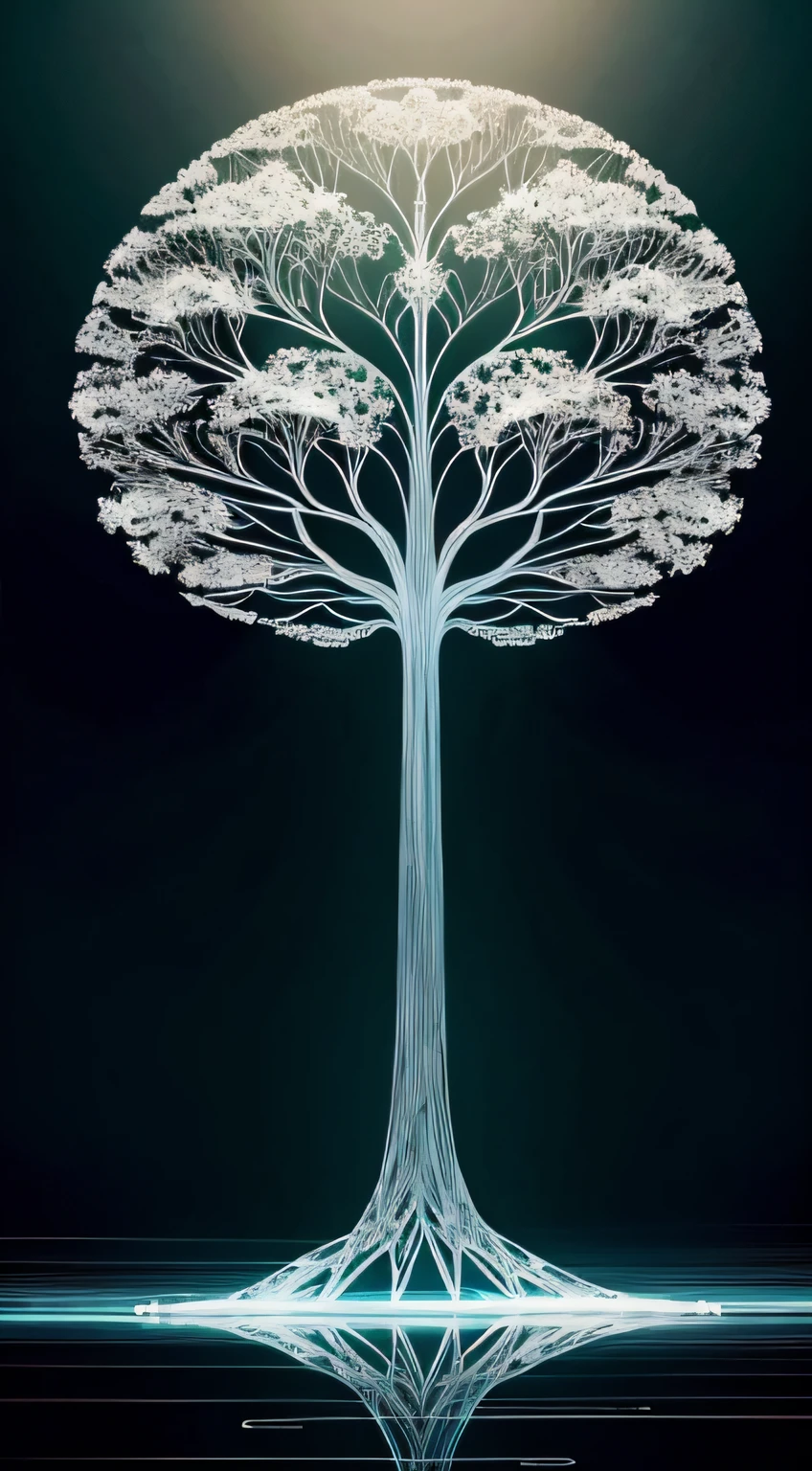 Beautiful symmetrical full body photo painted in oil with thick brushstrokes and wet paint, fibonacci, proportion Aurea, cera derretida, visible brushstrokes, cercada por esferas de cristal, tessellation 3d wireframe, neural graphic, Neurons, arvore da vida, cor, amor, passion, oil on the canvas, pinceladas grossas, insanamente detalhadas, 8k uhd, obra-prima, artstation, surreal (The tree of life of fullmetal alchemist)