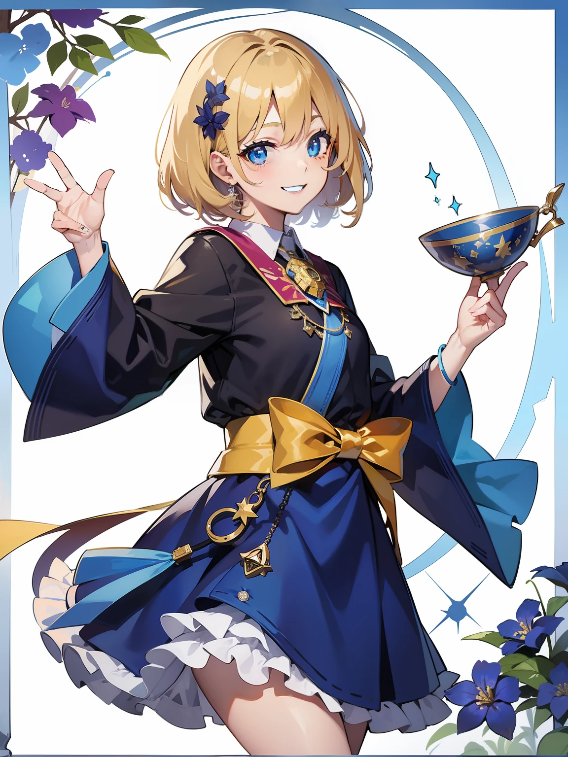 Sparkling eyes、mischievous smile