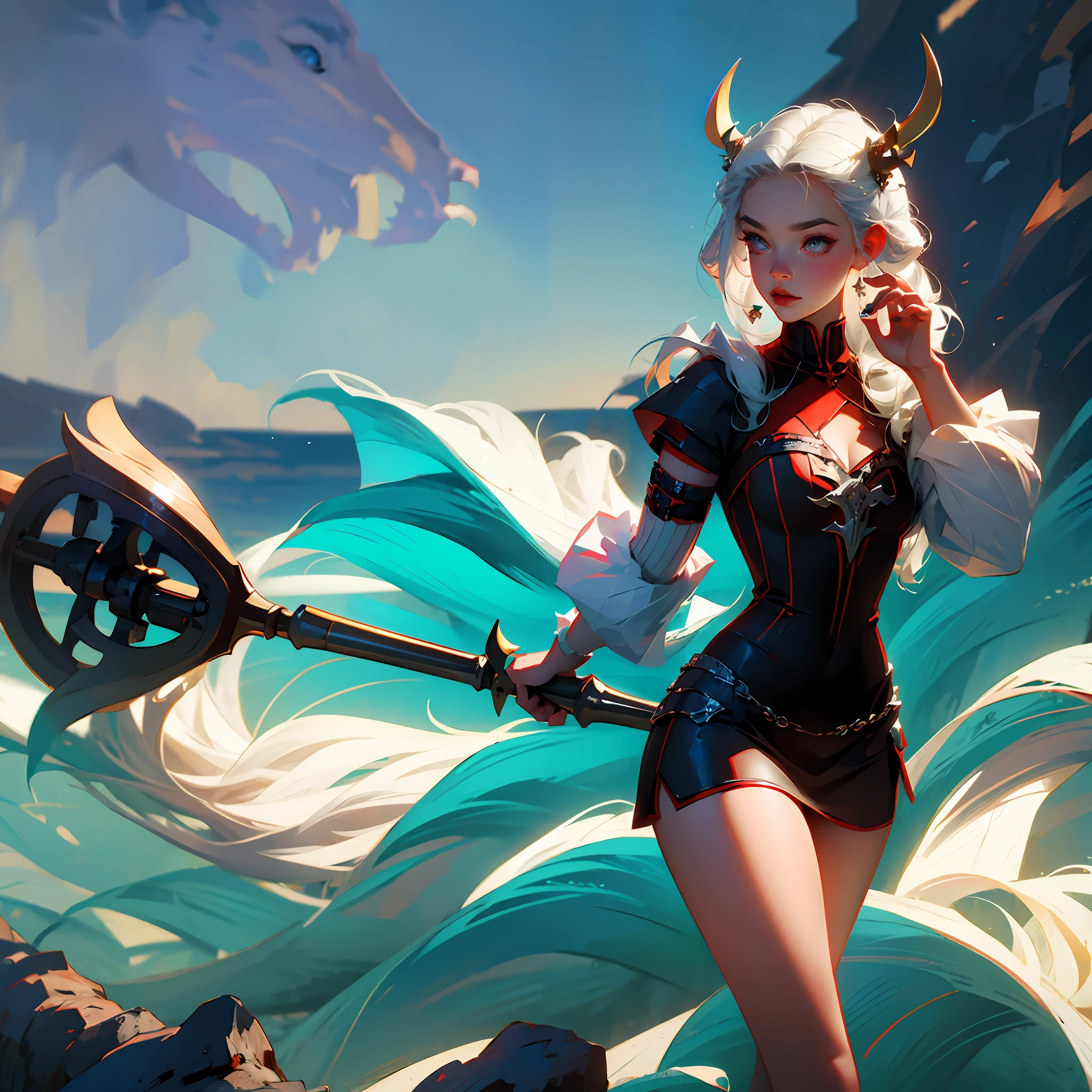 Viking, wearing Nord Style, in Pin-up style, masterpiece, best quality