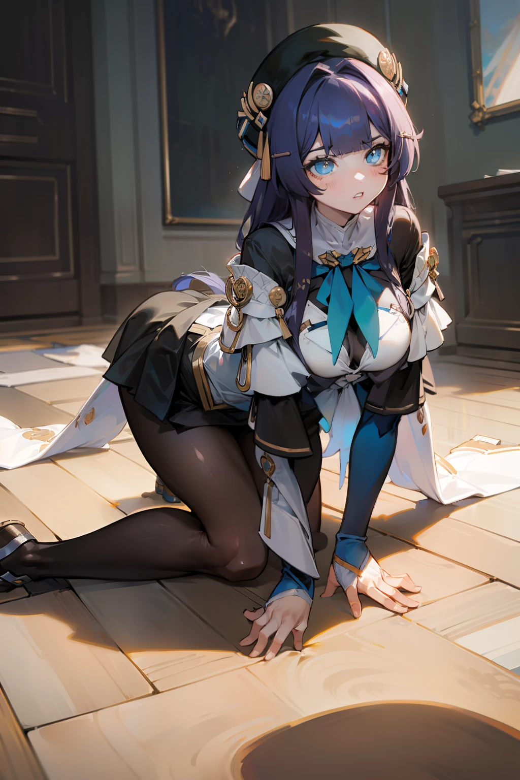 (masterpiece),best quality, expressive eyes, perfect face, 1girl,
big breast, H-cup, good breast, beautiful, gorgeous,anime,girl,lora, PelaV4, pantyhose, w sitting,on all fours,big ass