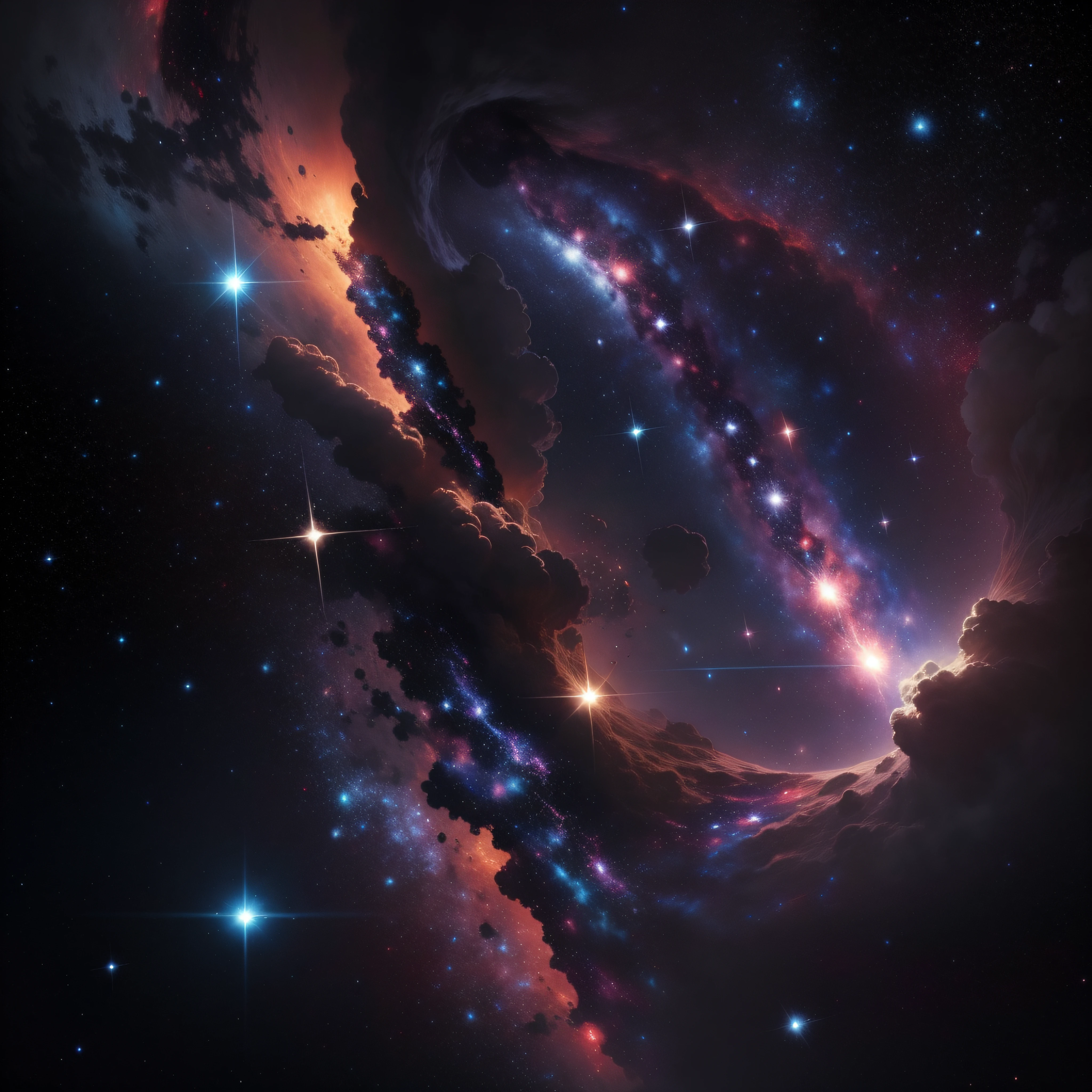 A deep space image, galaxies, nebulas, pefect detailing, amazing space, full of stars,