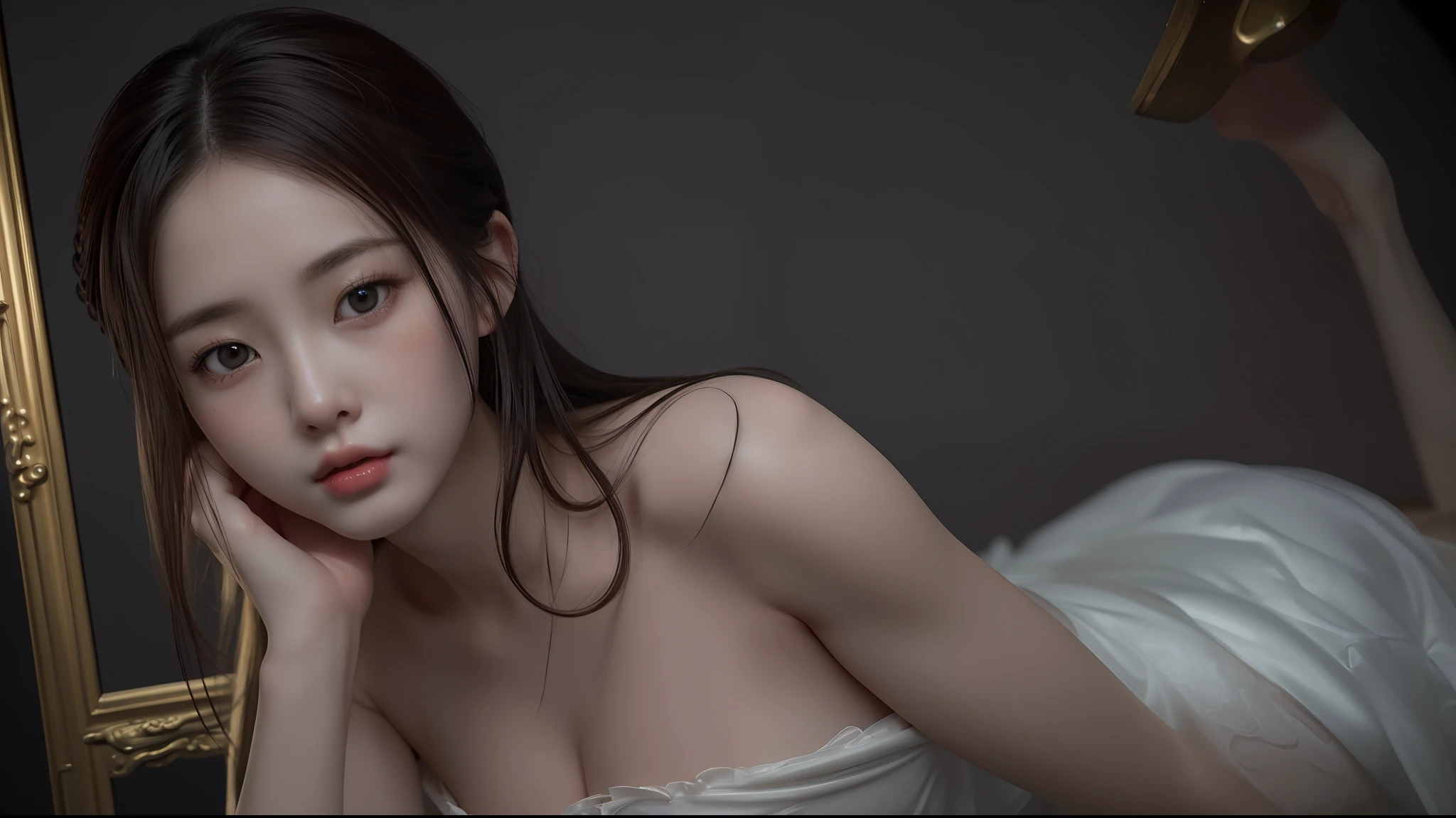 Masterpiece, Best Quality, Extremely Detailed 8k, Ultra HD, Ultra-detailed, Highly Detailed, Ultra High Realistic, Ultra-realistic, Hyperrealistic, Hyperrealism, (1girl:1.5), (Solo:1.5), (Beautiful Rosy Zhao:1.5), (Beautiful Cute European:1.7), Anatomically Correct, (Detailed Realistic Skin Texture), (Realistic Big Breasts), Slender Abs, (Closed Mouth:1.3), Nsfw, Dynamic Pose,