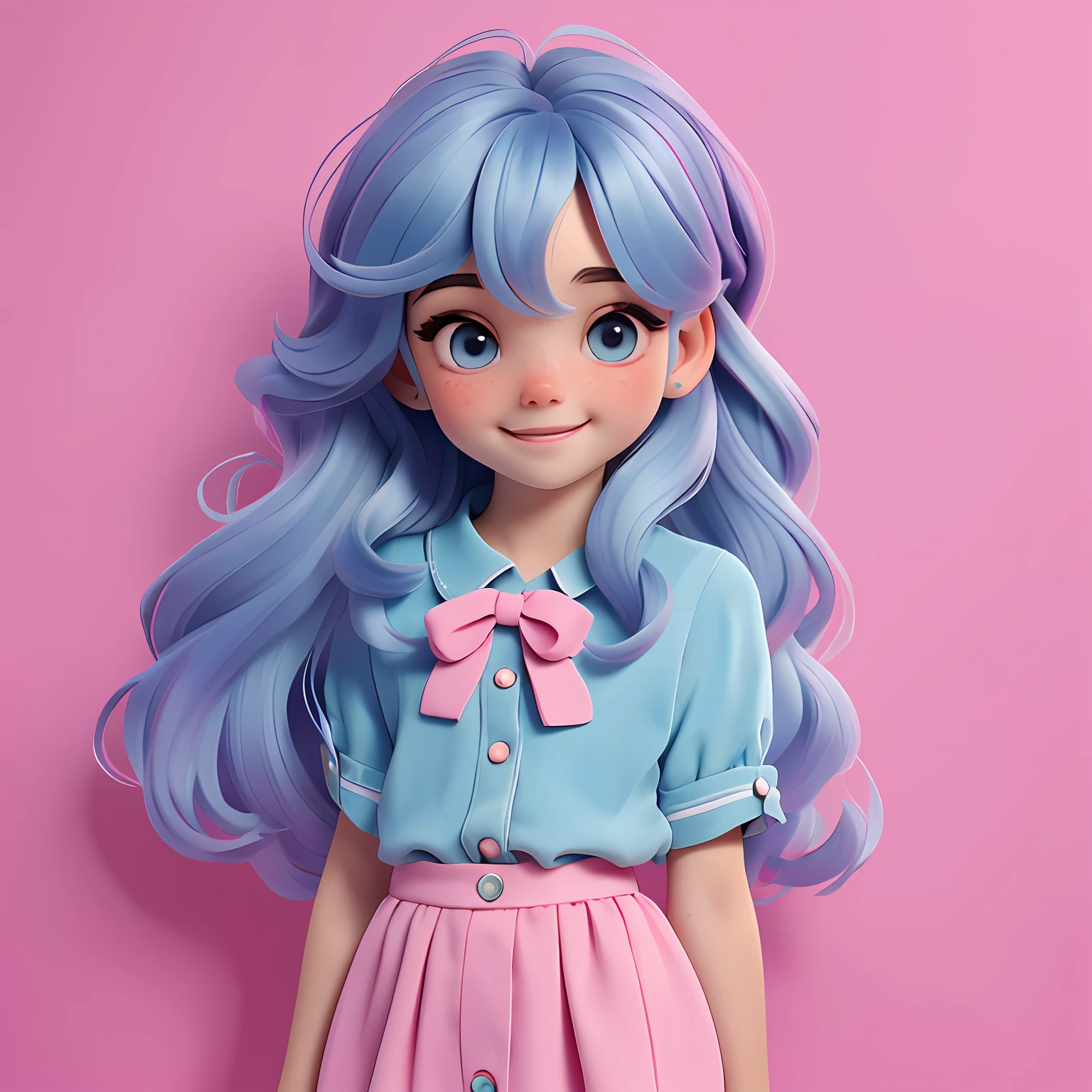 um meniur hair is stuck, pavor, multicolorido, roupas leves, corpo inteiro, The background is filled with a pastel shade, evoking a sense of lightness and happiness.