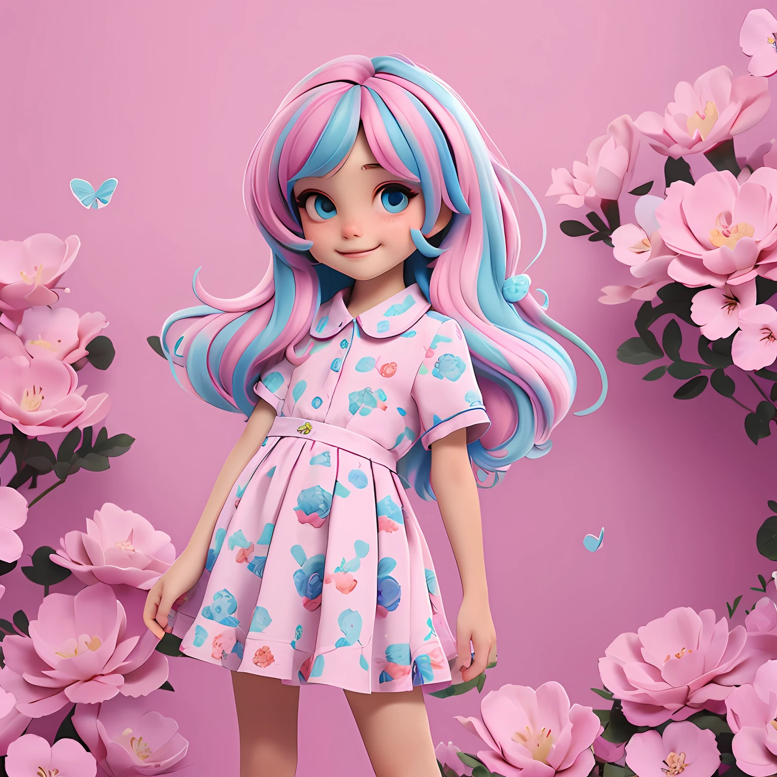 um loli menino, Your hair is stuck, pavor, multicolorido, roupas leves, corpo inteiro, The background is filled with a pastel shade, evoking a sense of lightness and happiness.