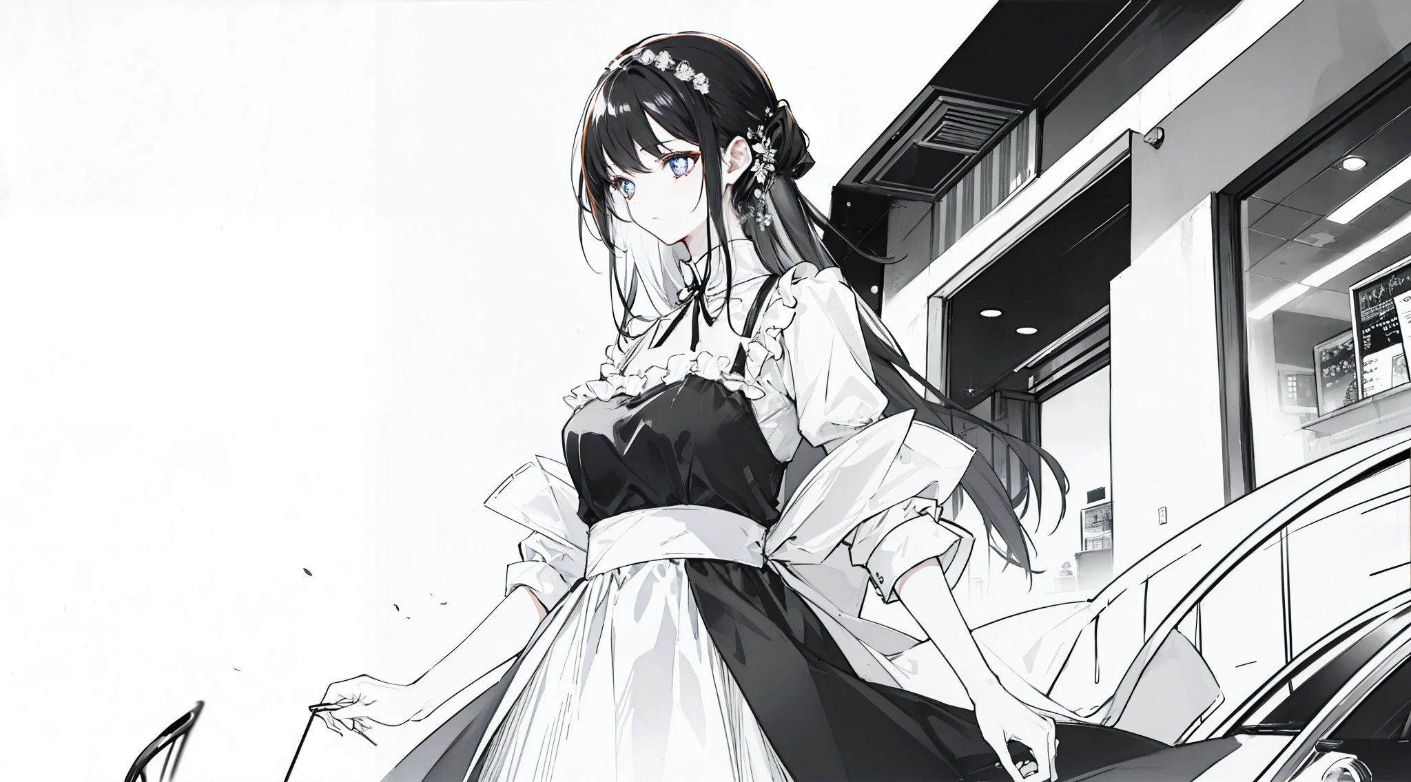 Make her eat at a fancy restaurant with glasses on her head