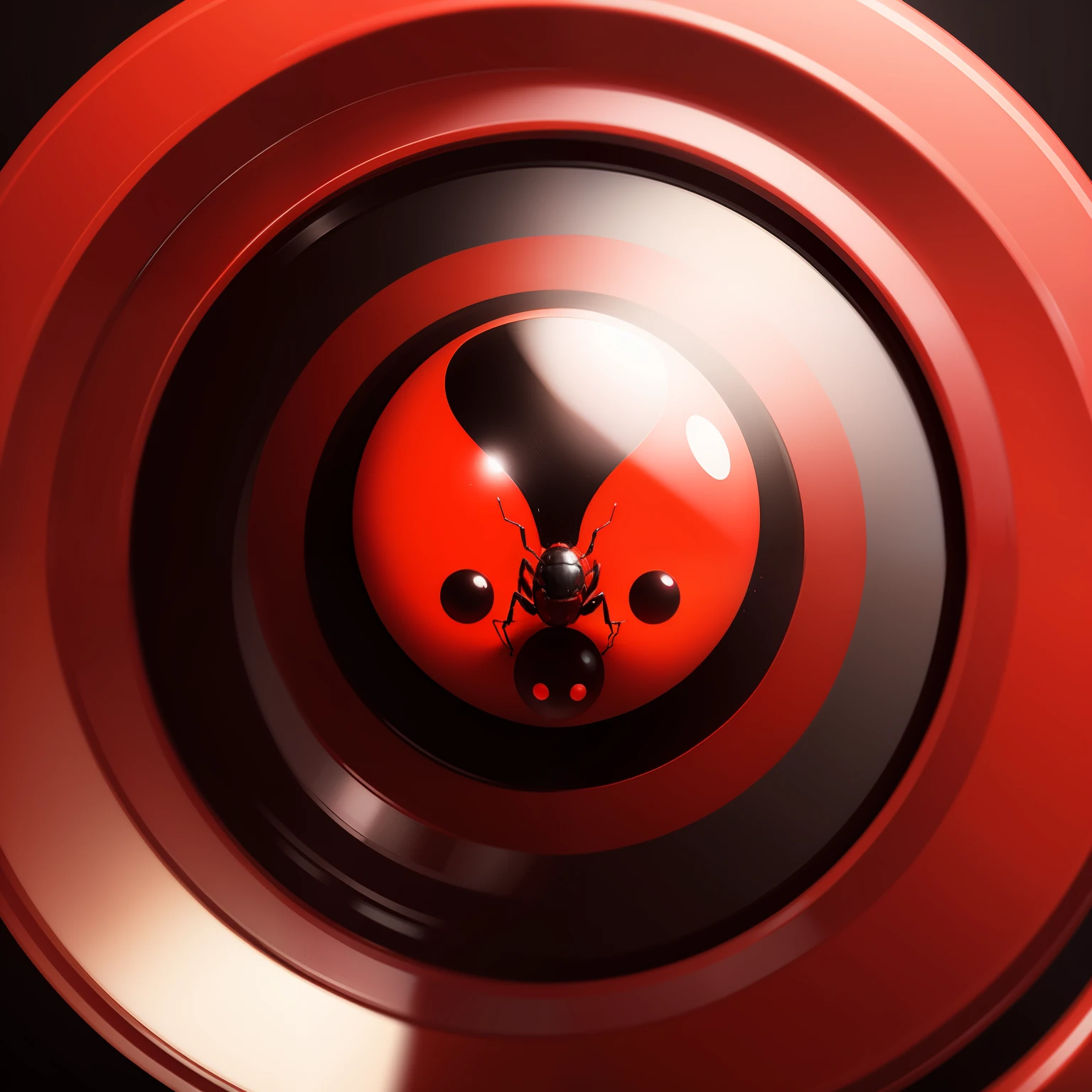 Create bug image. Red round bug.