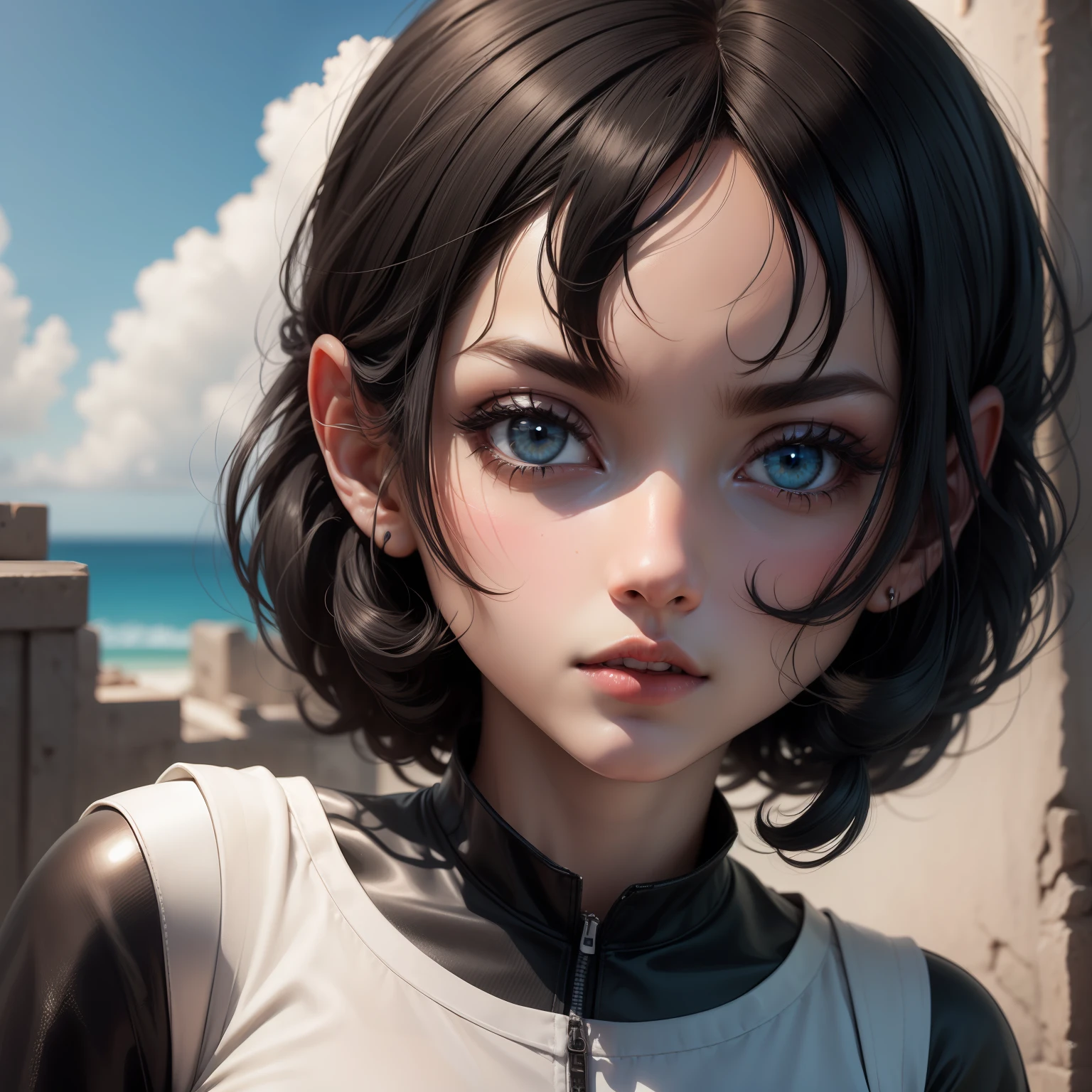 black hair, cartoon, Surrealism, 8k, super detail