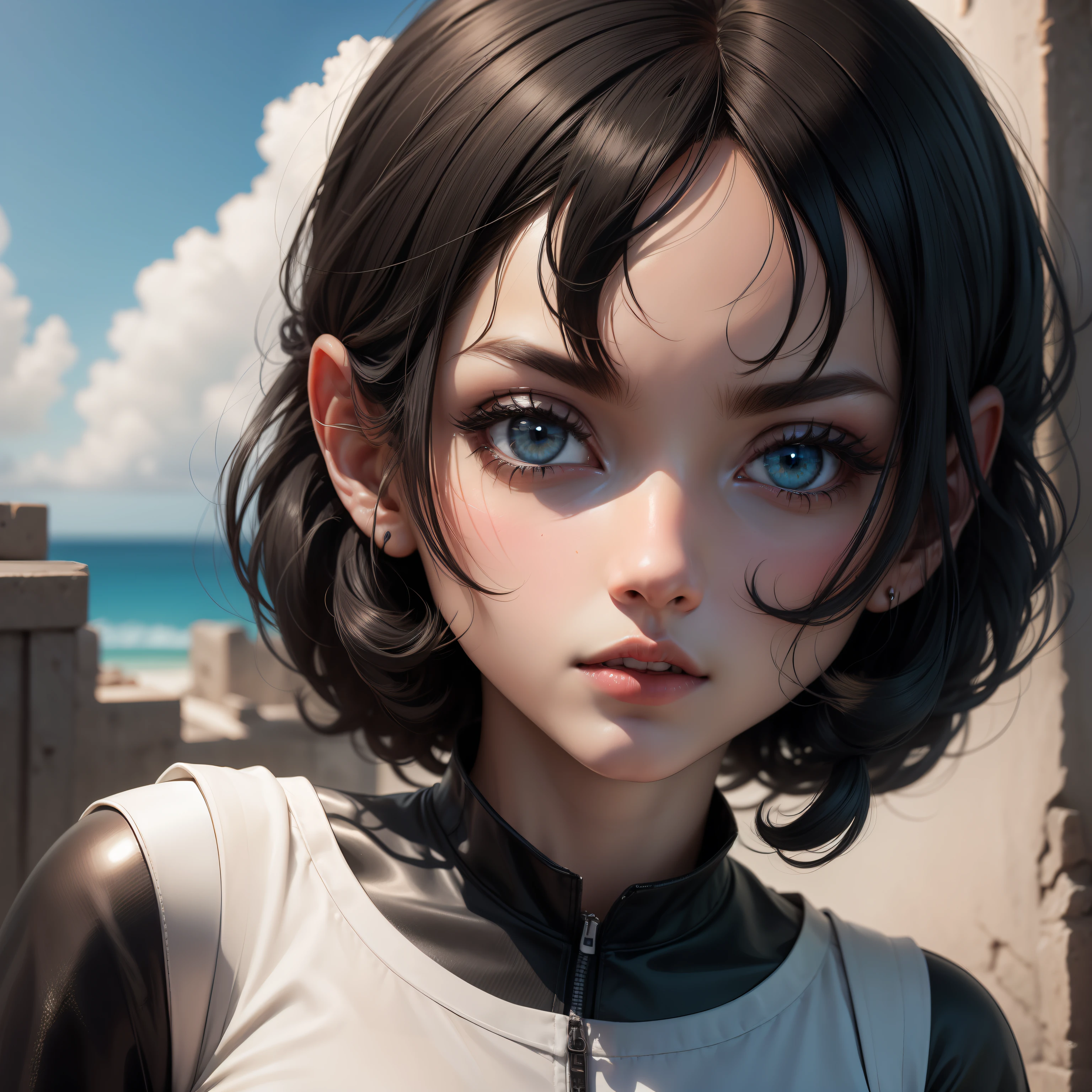 black hair, cartoon, Surrealism, 8k, super detail
