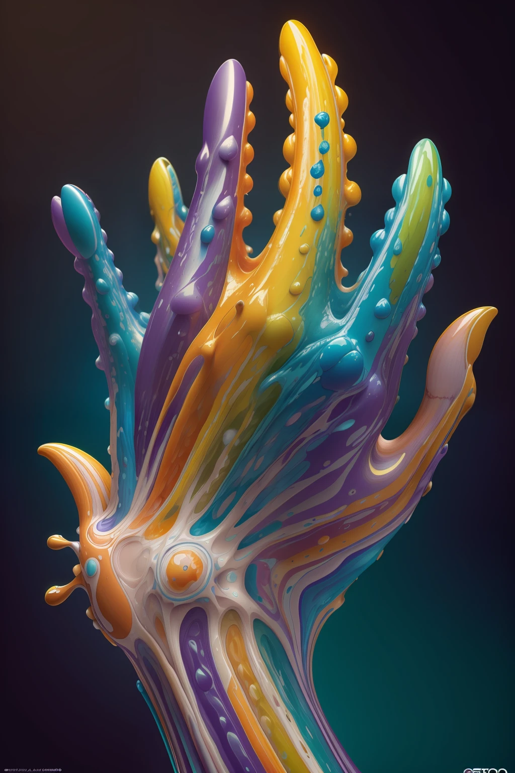 una o varias manos, en varias posiciones y ambientes, pintura digital ultra realista multicolor, colores vivos, efectos de estilo de Alberto Severo, gotas salpicaduras, efectos 3D, Ultra HD, Obra de arte Mano con cinco dedos, Anatomically correct