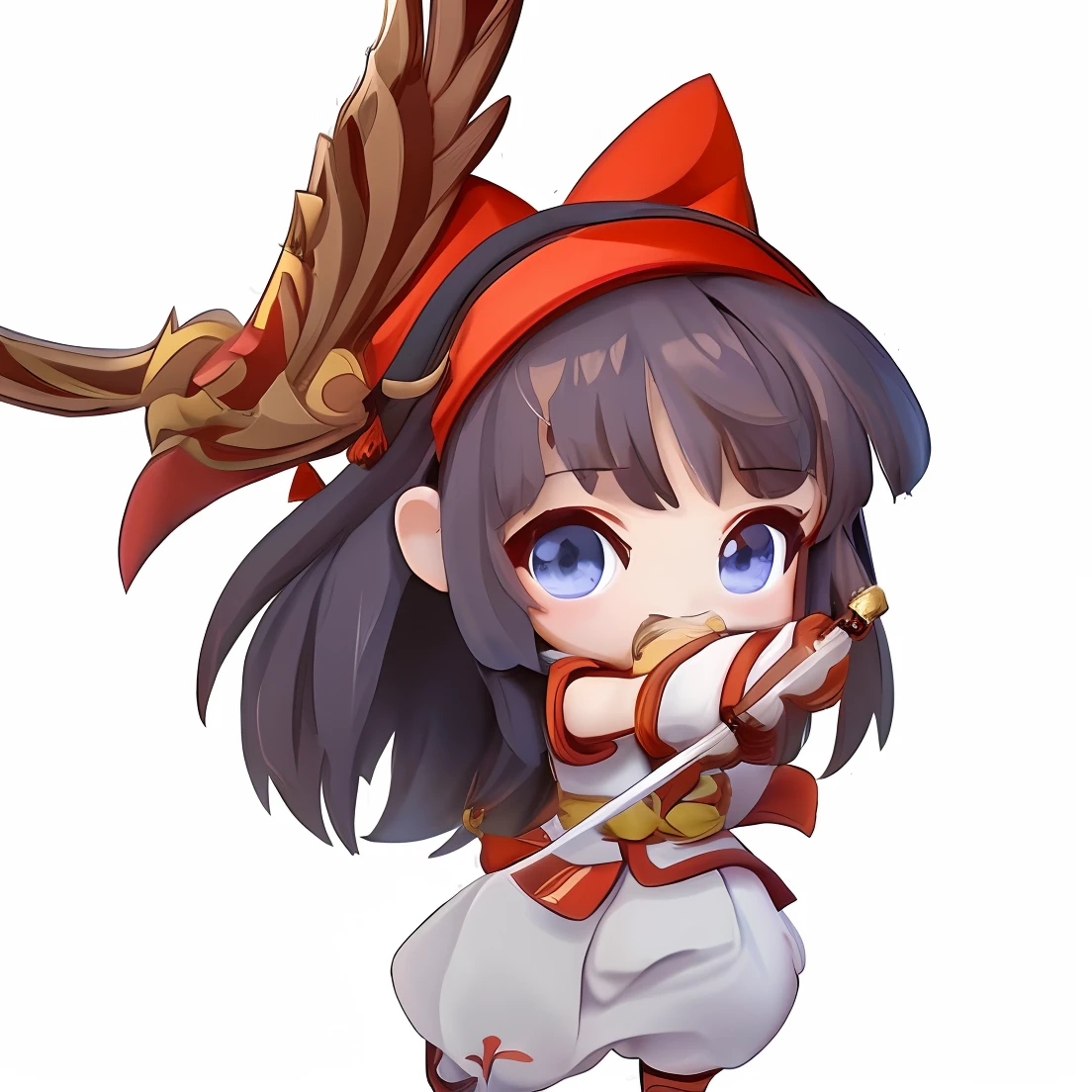 Anime girl with a bird on her head and a sword, reimu hakurei, Impacto de Ayaka Genshin, artistic render of reimu hakurei, character art of maple story, Zhongli, Genshin Impact, ayaka jogo genshin impact, Megumin, Onmyoji, maple story gun girl, Keqing de Genshin Impact