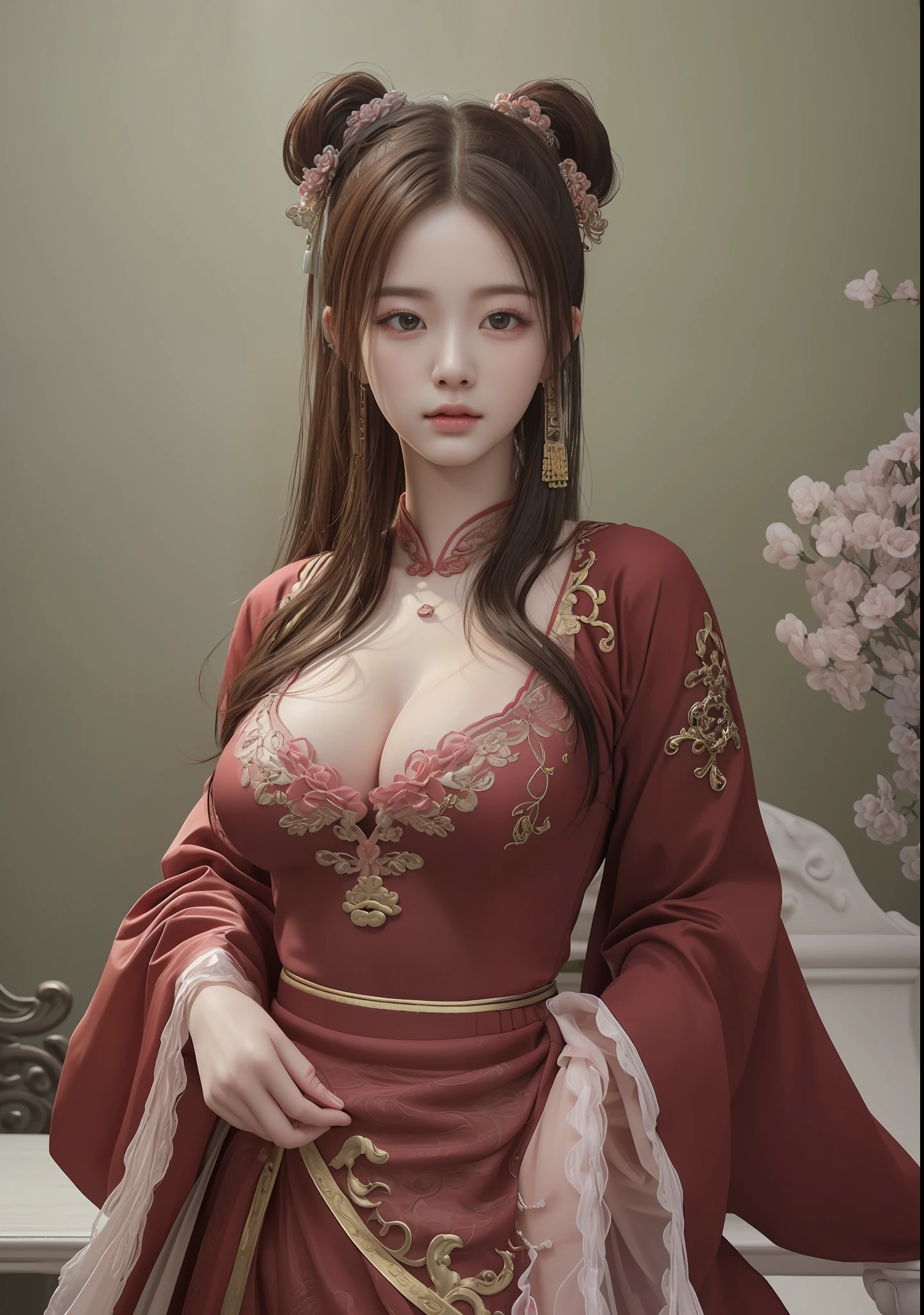 Masterpiece, Best Quality, Extremely Detailed 8k, Ultra HD, Ultra-detailed, Highly Detailed, Ultra High Realistic, Ultra-realistic, Hyperrealistic, Hyperrealism, (1girl:1.5), (Solo:1.5), (Beautiful Rosy Zhao:1.5), (Beautiful Cute European:1.7), Anatomically Correct, (Detailed Realistic Skin Texture), (Realistic Big Breasts), Slender Abs, (Closed Mouth:1.3), Nsfw, Dynamic Pose,