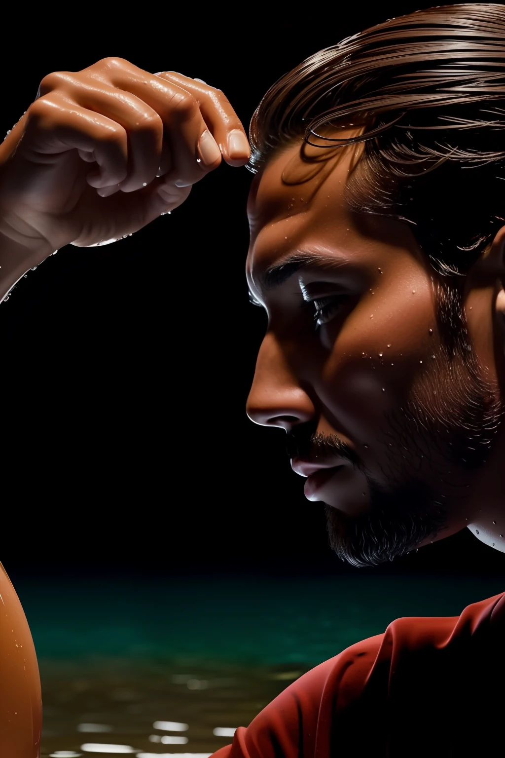 2 manos aplaudiendo, pintura digital ultra realista , a color, efectos de estilo de Alberto Severo, gotas y salpicaduras de agua ,Wet effect, brillos tornasolados, efectos 3D, Ultra HD, Obra de arte, Mano con cinco dedos, Anatomicamente correcta ,cinematic lighting