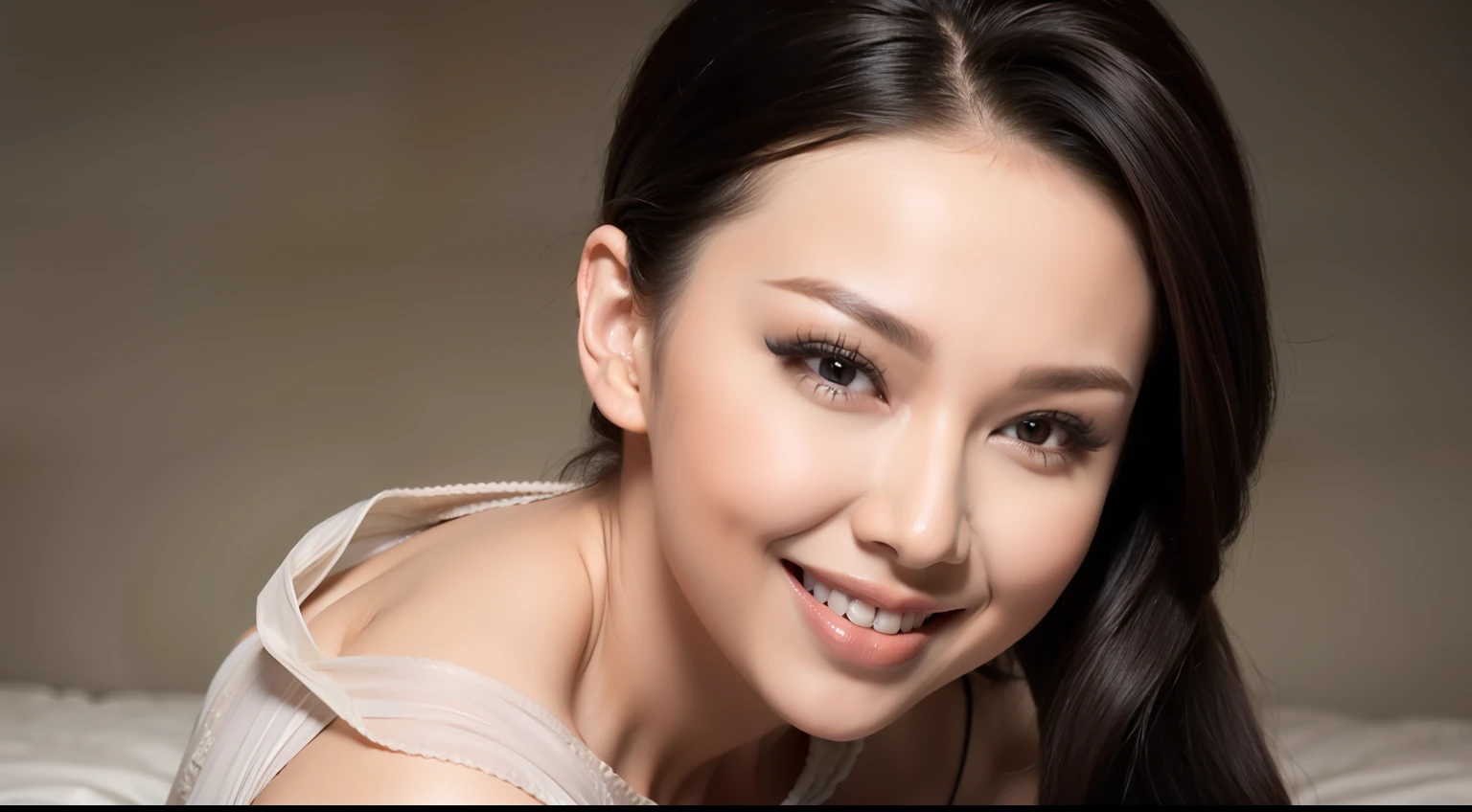 Fashion model 20 years old [[[[closeup cleavage]]]], [[[[boobgasm]]]], [[[[coll]]]], [[[[bshoulders]]]], perfect  eyes, Perfect iris，Perfect lips，perfect teeth，Perfect skin，Long face，slender nose，Soft front light，hdr，Movie girl，Casual，long whitr hair，Long hair with a shawl，Long hair like a waterfall，Bedroom in the background，Beds，（pastel colour：1.2）