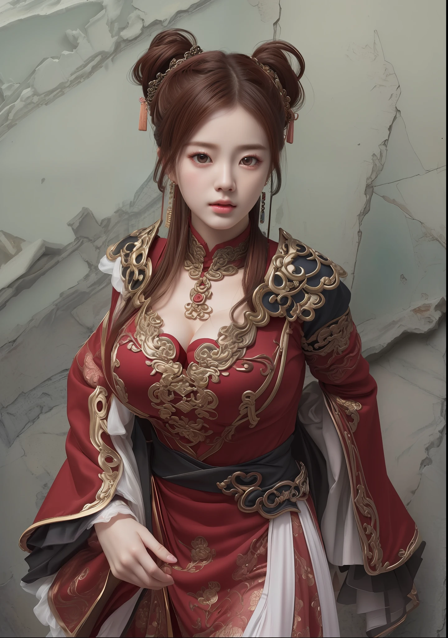 Masterpiece, Best Quality, Extremely Detailed 8k, Ultra HD, Ultra-detailed, Highly Detailed, Ultra High Realistic, Ultra-realistic, Hyperrealistic, Hyperrealism, (1girl:1.5), (Solo:1.5), (Beautiful Rosy Zhao:1.5), (Beautiful Cute European:1.7), Anatomically Correct, (Detailed Realistic Skin Texture), (Realistic Big Breasts), Slender Abs, (Closed Mouth:1.3), Nsfw, Dynamic Pose,