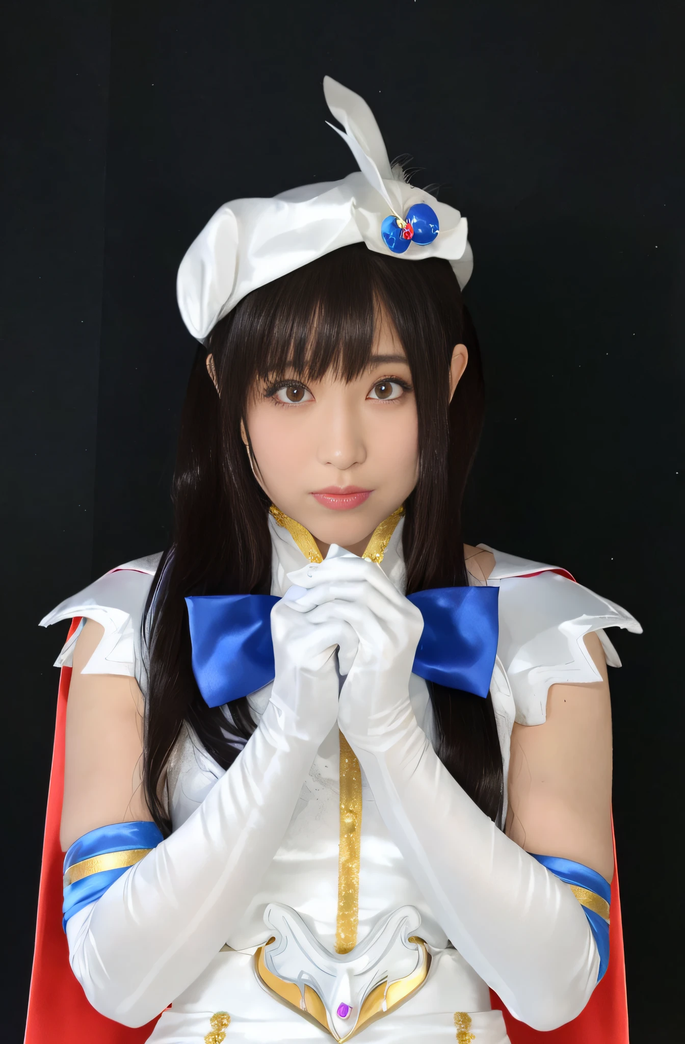 Alafed woman in white dress and blue bow tie, twintails white_gloves, rei hino as a princess, android heroine, Marin Kitagawa, Anime girl cosplay, Ayami Kojima Amano, narumi kakinouchi, Ayaka Cosplay, publicity cosplay, Anime Cosplay, yukii morita, Shiori Teshirogi, cosplay foto