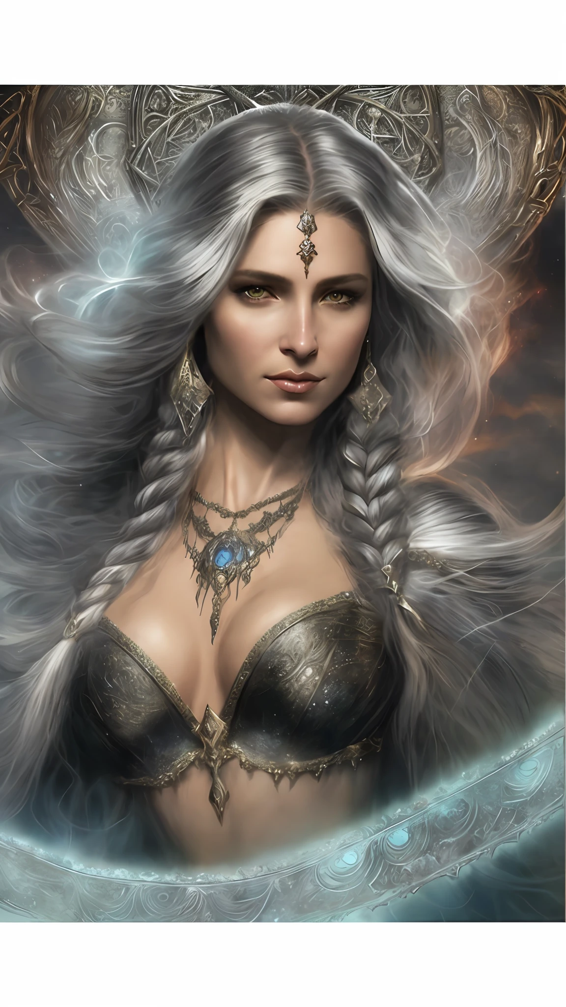 a woman with long hair and a crown on her head, fantasy woman, trending digital fantasy art, fantasy art portrait, portrait of a norse moon goddess, digital fantasy art ), detailed matte fantasy portrait, fantasy book cover, epic fantasy art portrait, beautiful sorceress, karol bak uhd, fantasy portrait, fantasy portrait art, fantasy digital art, detailed fantasy digital art