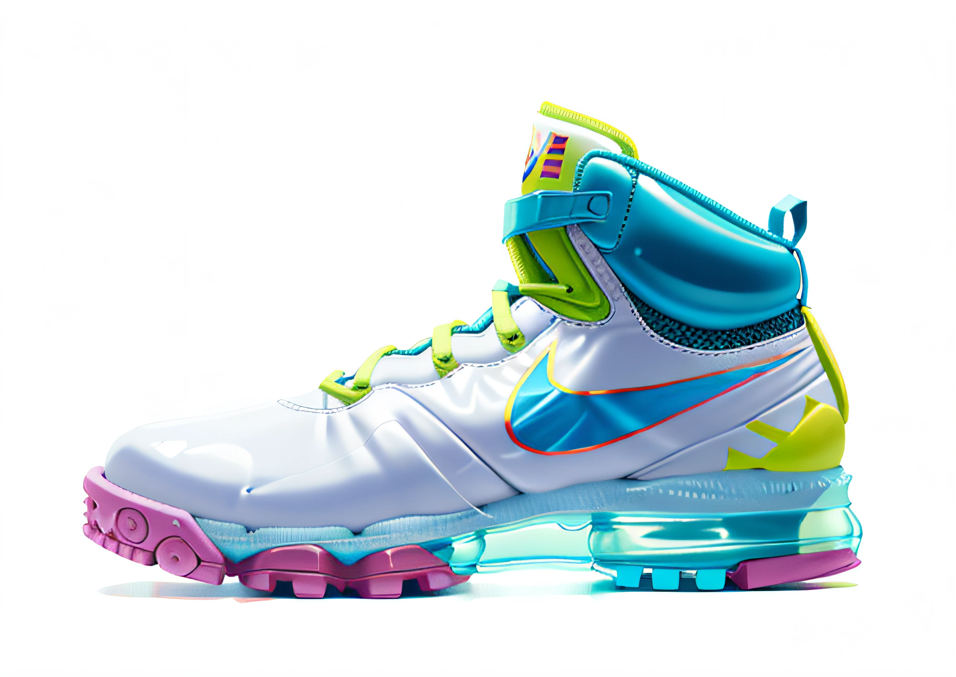 Zapatilla Nike inflable, hecha con dulces, caramelos, bolitas de colores