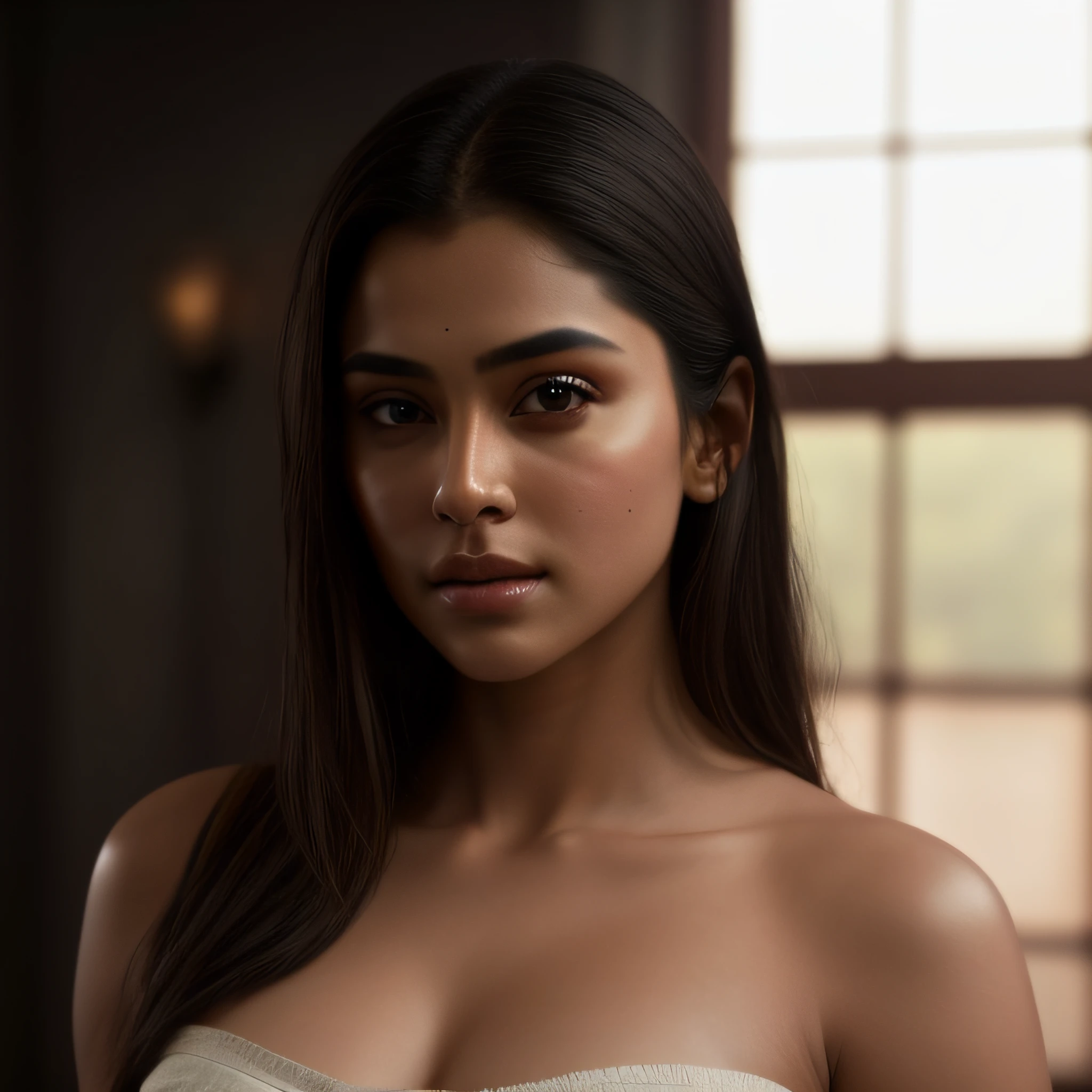 Btflindngds, a beautiful girl, brown eyes, gorgeous actress, Indian, photograph by artgerm and (greg rutkowski:0.3), portrait photo, (cinematic:0.4) lighting