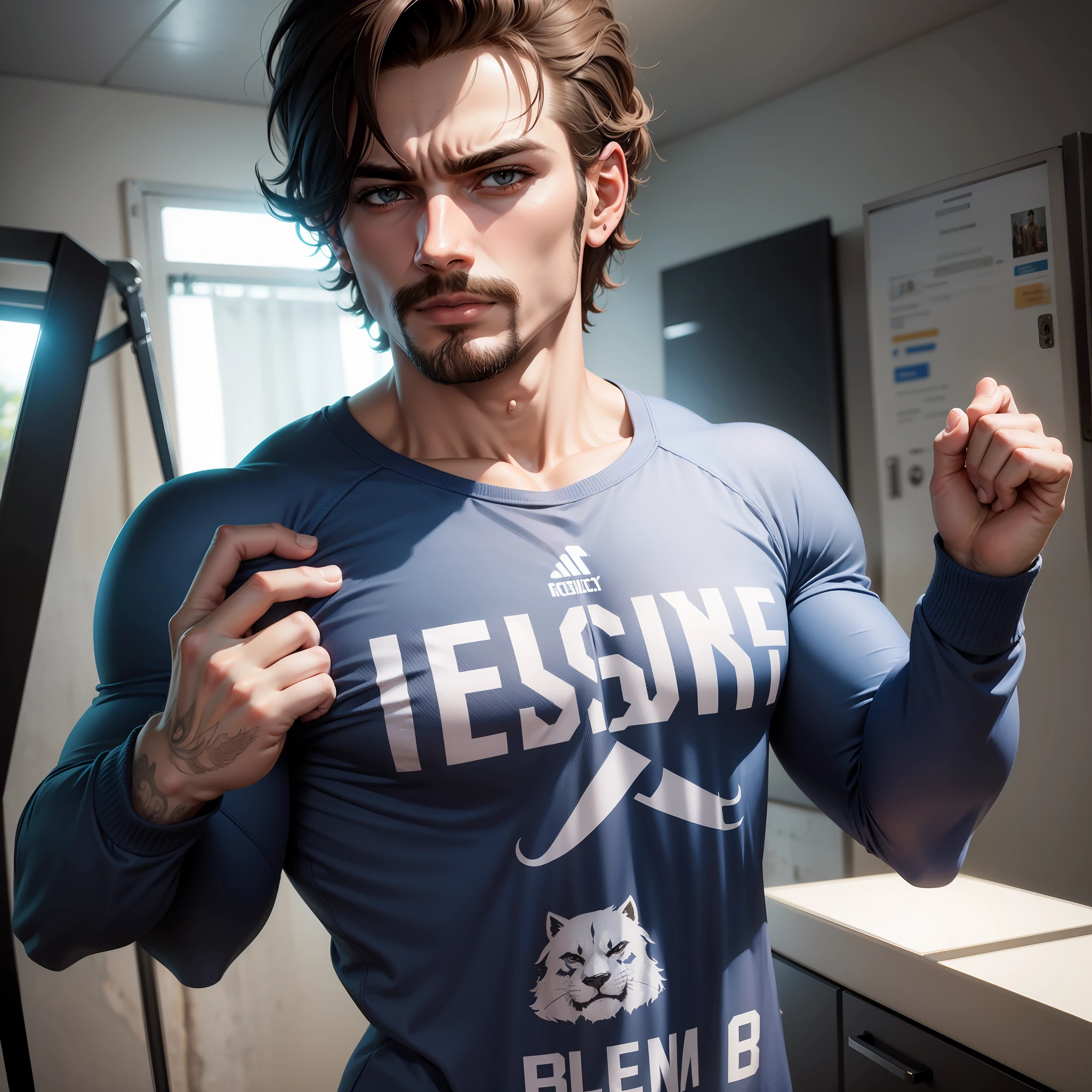 personagem masculino vestindo uma blusa escrita trailers