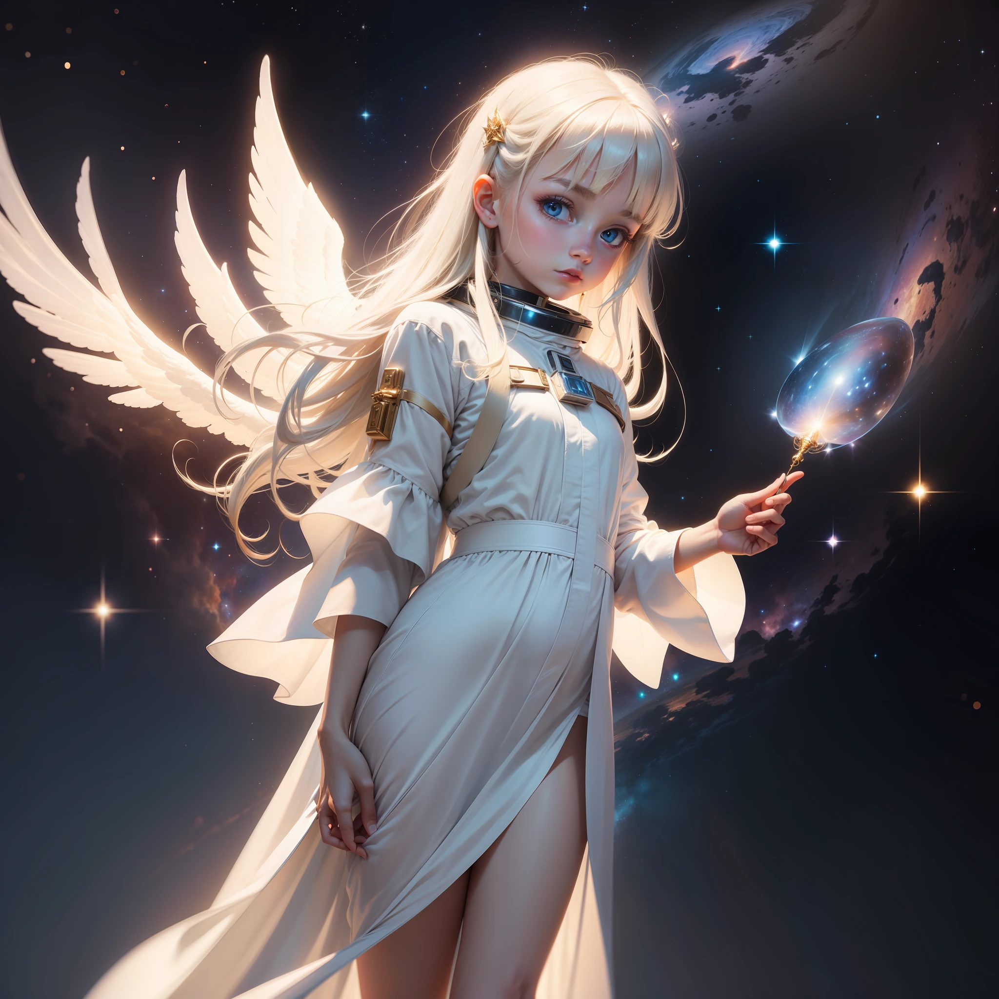 Being angelic In space with the universe in hand
