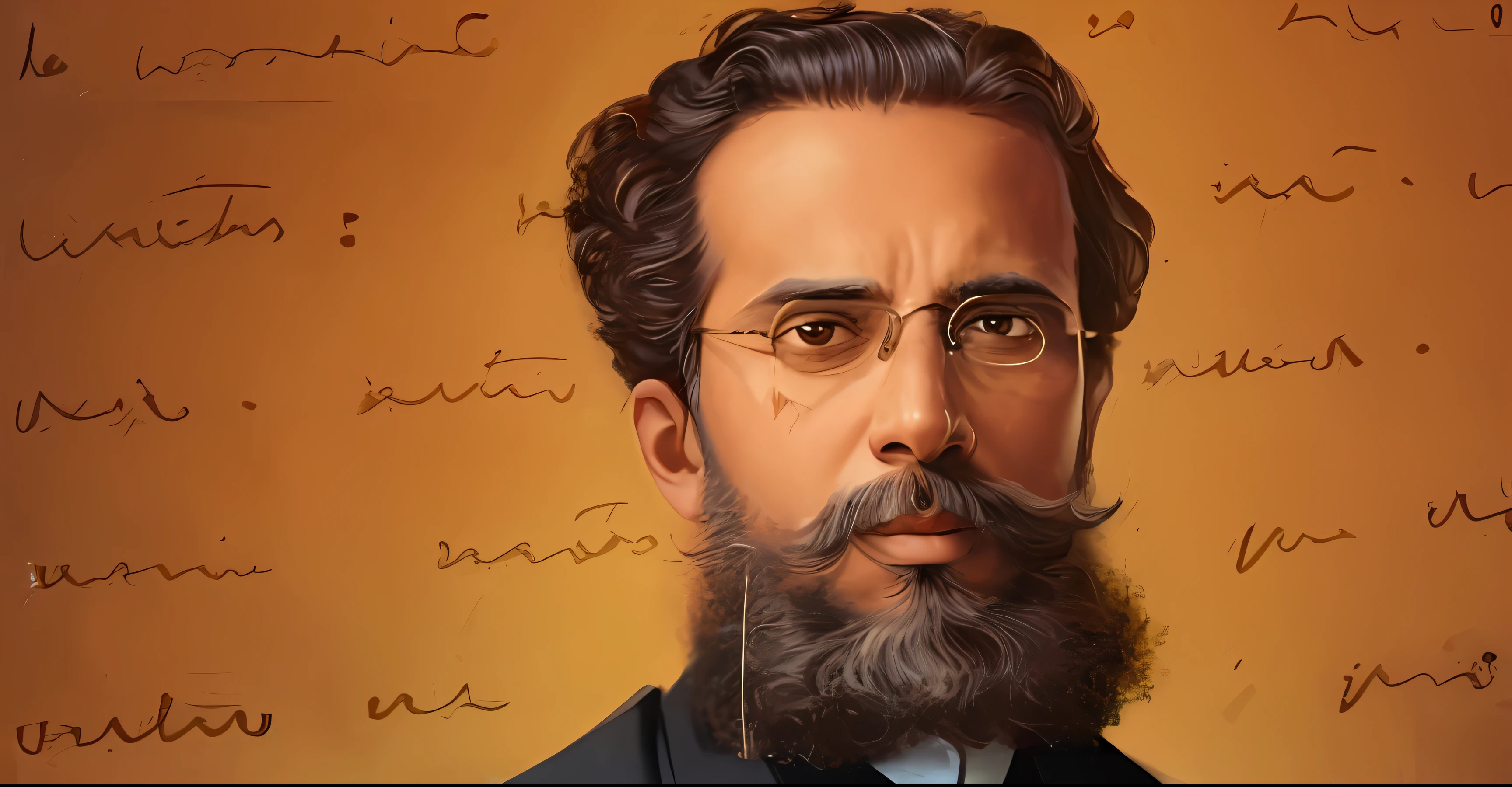 Image of a man with beard and glasses, inspirado e machado de asis, Szukalski Ravi Varma, Directed by: Vincenzo Cabianca, luis ricardo falero, Pablo Hurtado de Mendoza, inspired by Ceferí Olivé, Afonso Azpiri, inspirado em Samuel F. B. Morse