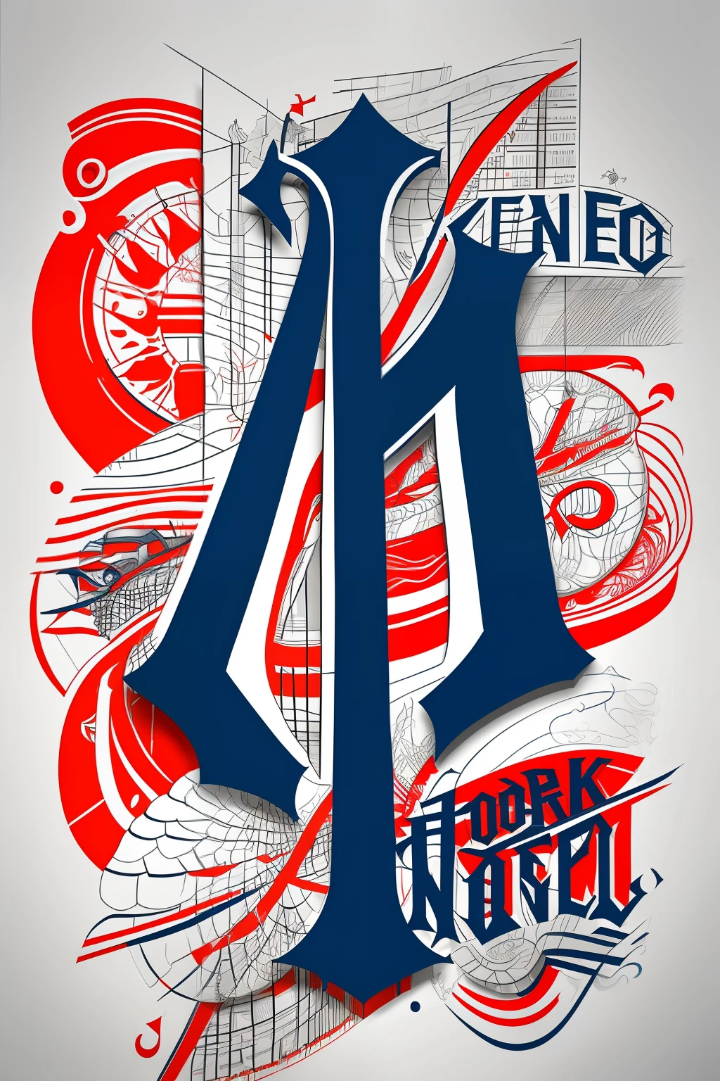 Um logotipo do New York Yankees em letras de grafite moderno