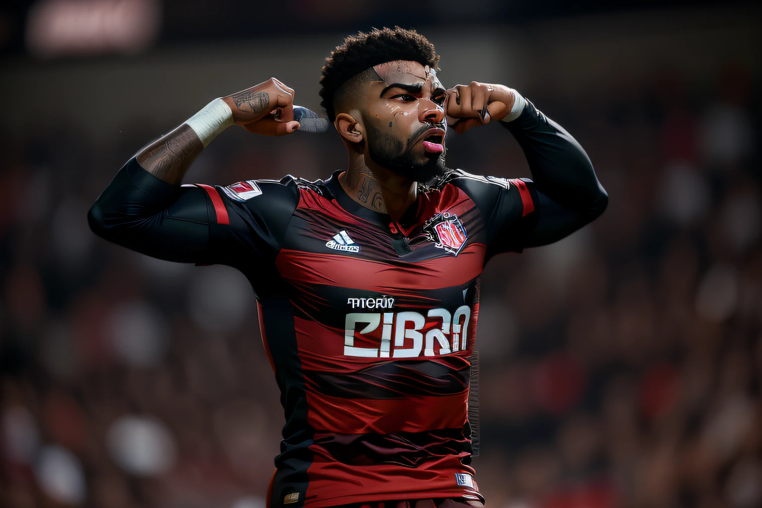 gabigol, jogador do flamengo, fundo preto, facial expression of anger