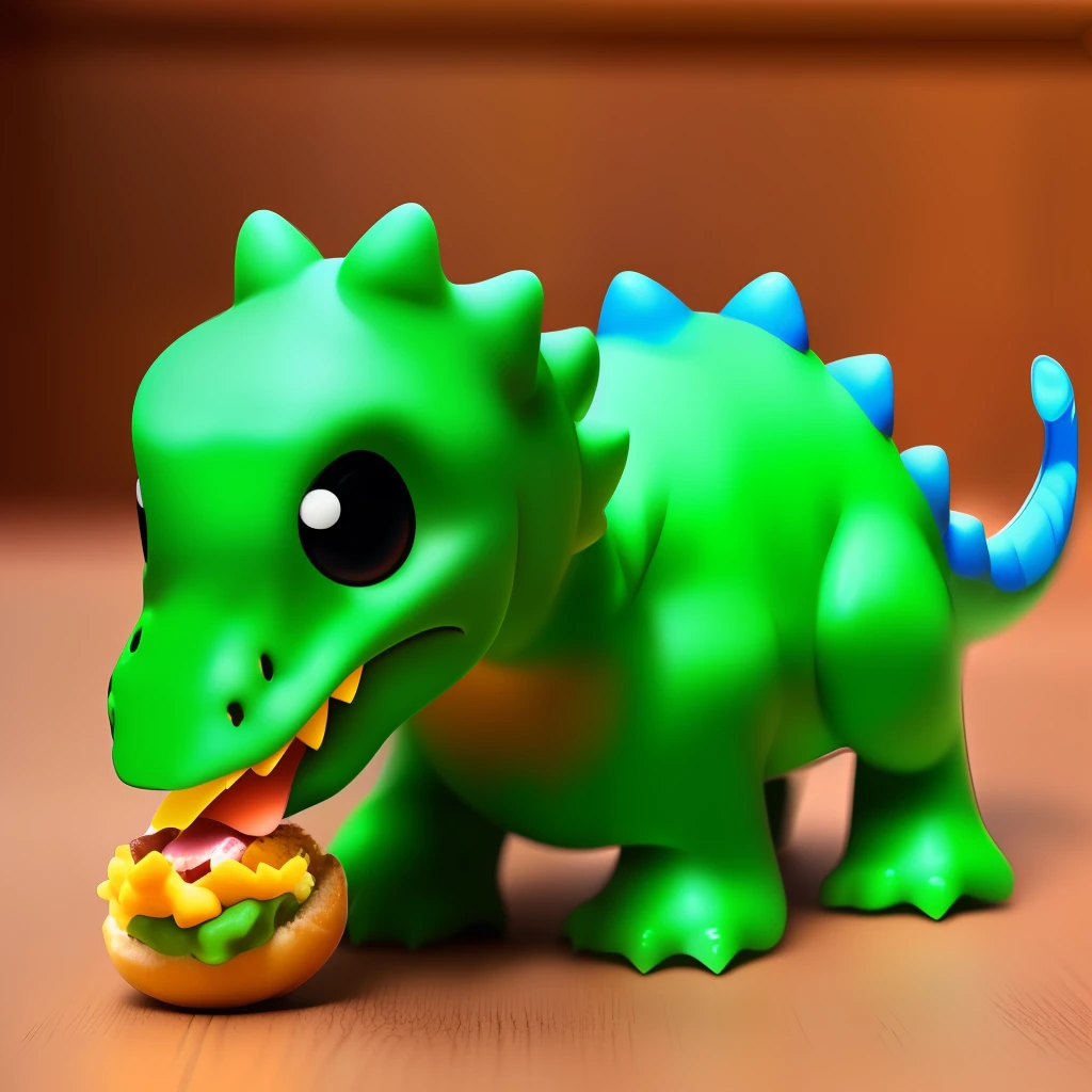 Rabbit eating a pink dinosaur