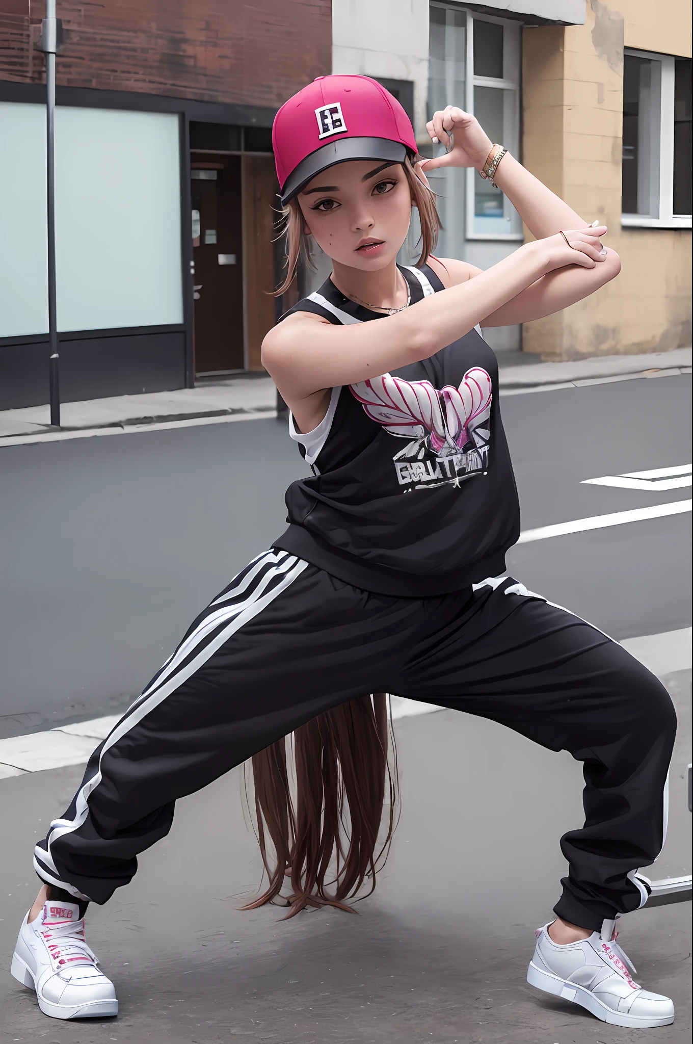 best quaility masterpeice (hip hop thug gehtto scene a chav b-girl , showcasing her breakdancing skills on the ghetto breakdacing!!.