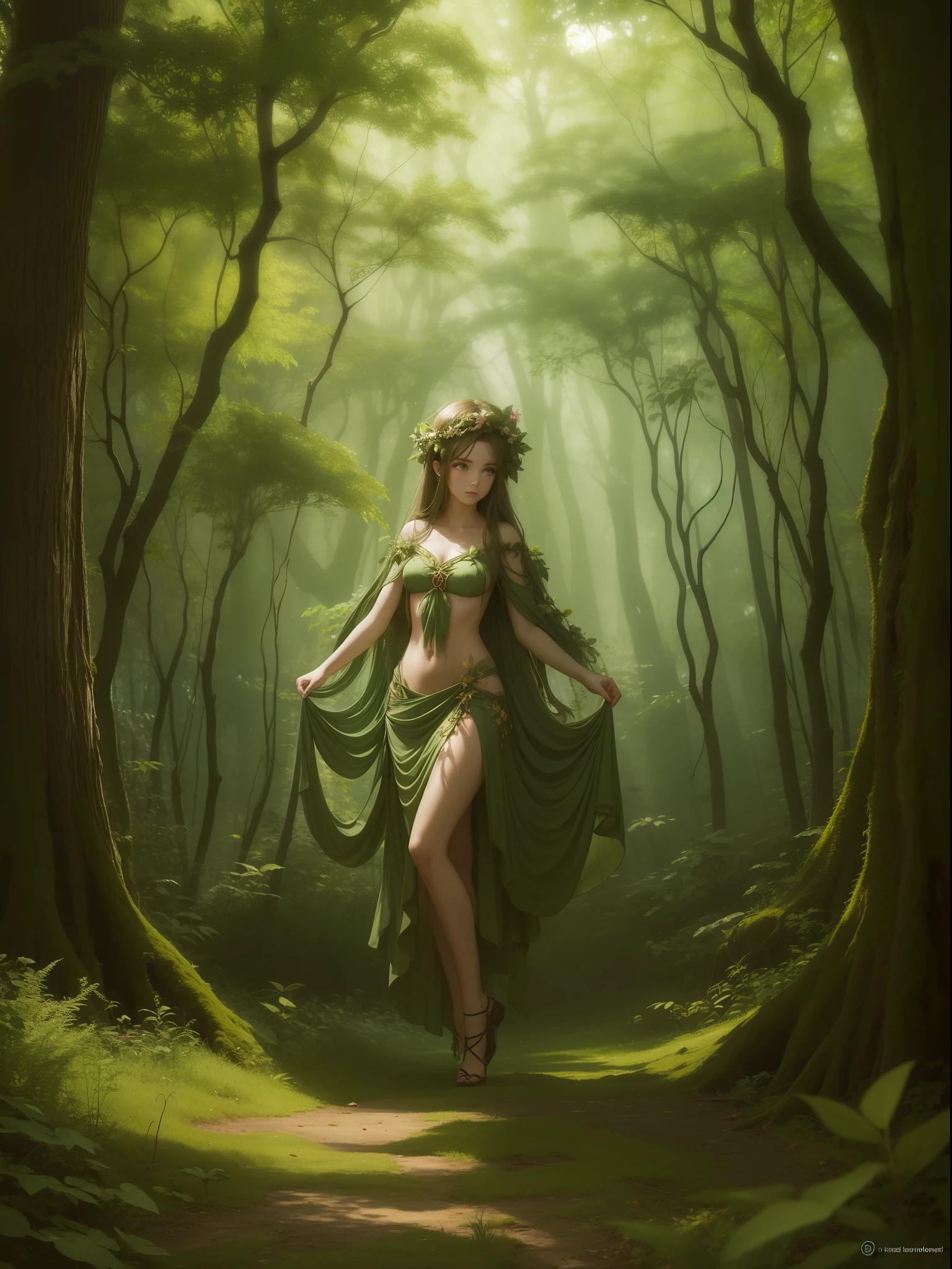 dryad in the forest