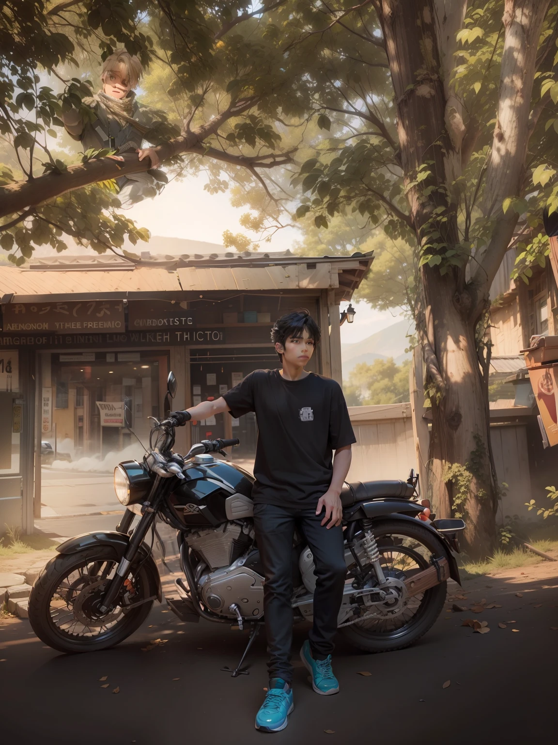 Make this photo anime, handsome boy, realstick