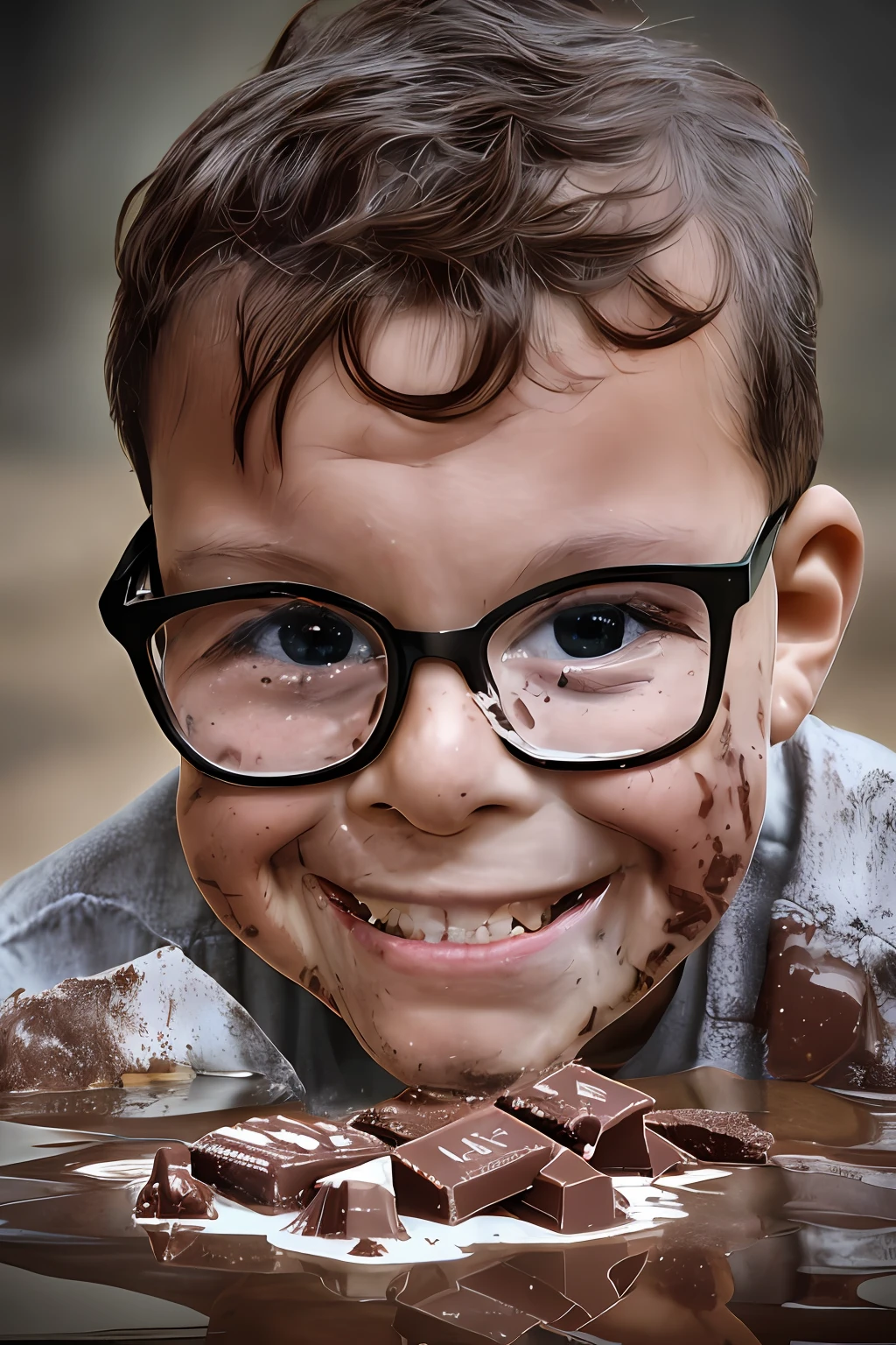 Segurando uma barra de chocolate