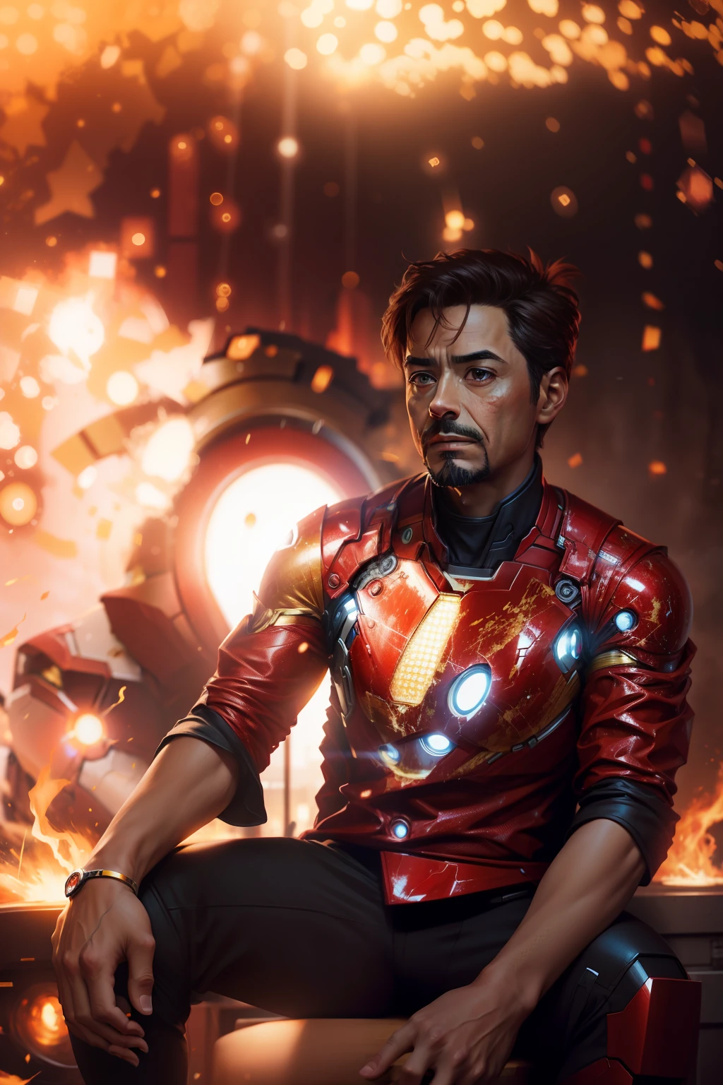 Change background iron man ,realistic