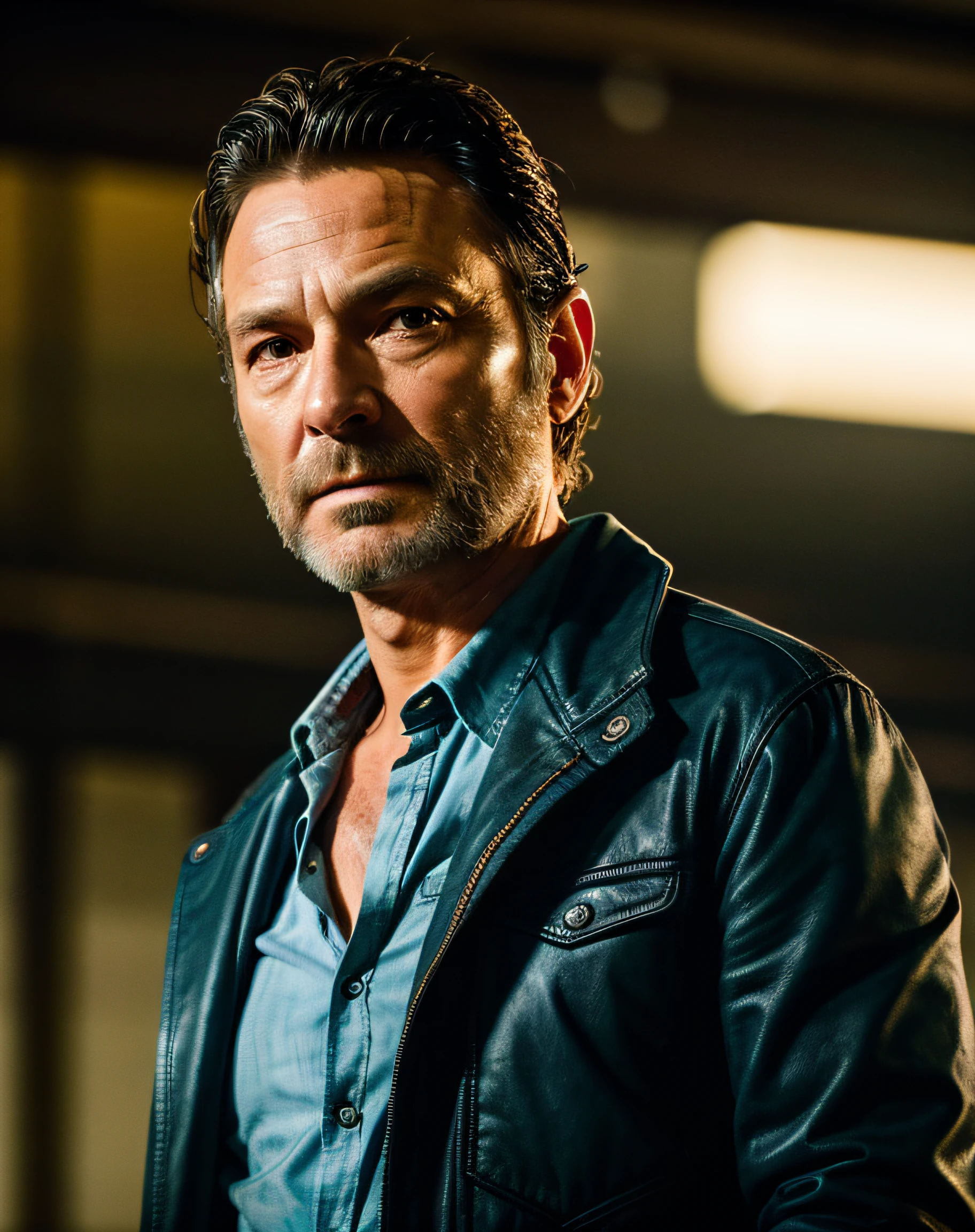Andy Lau as Rick Grimes from The Walking Dead,half body, XF IQ4, 150MP, 50mm, ISO 1000, 1/250s, natural light, Adobe Lightroom, photolab, Affinity Photo, PhotoDirector 365