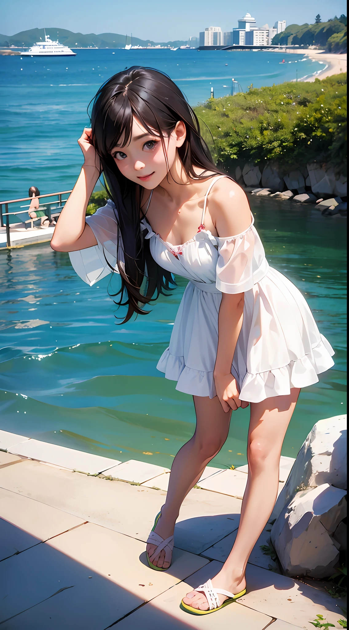 top-quality、超A high resolution、(Photorealsitic:1.4)、Summer Sea、One girl、maikurobikini、(ulzzang-6500:1.0)、(style-keta:0.8)