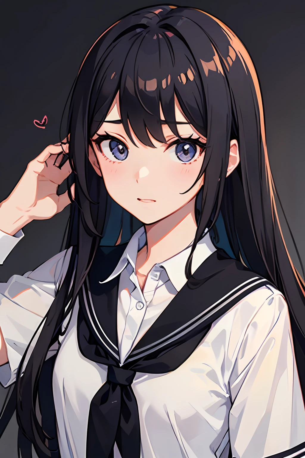 masutepiece, One girl, Solo, Black Sox at One Point, School uniform, Very delicate eyes, Neat face, Cute, 8K