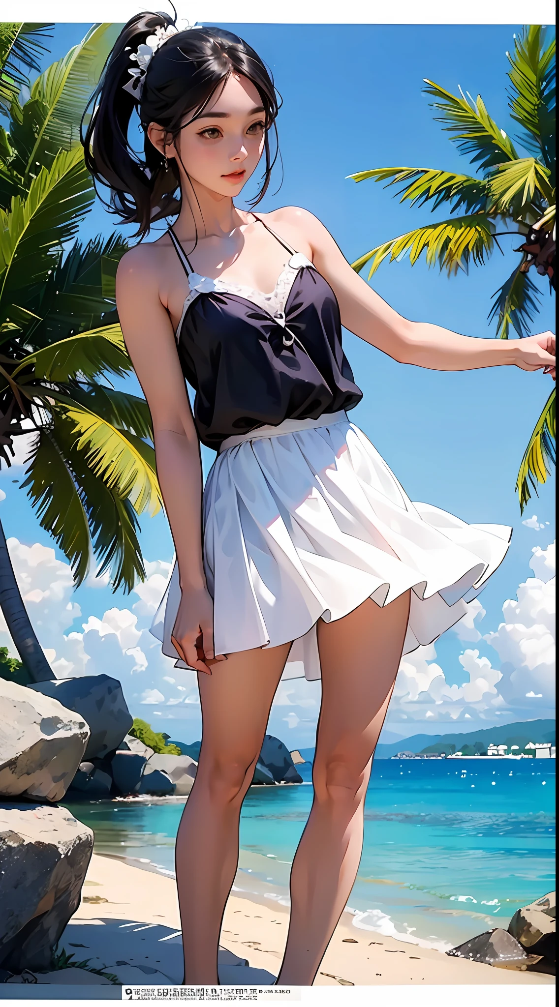 top-quality、超A high resolution、(Photorealsitic:1.4)、Summer Sea、One girl、maikurobikini、(ulzzang-6500:1.0)、(style-keta:0.8)