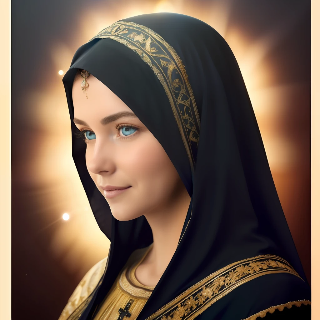 ((( Holy Virgin Mary))) Obra maestra, (La mejor calidad: 1.2), (super fine: 1.2), illustration, (extremadamente delicado y hermoso: 1.2), movie angle, flotante, (Hermoso ojo de detalle: 1.1), (detalle luz: 1.1), Movie Lights, Cielo delicado, ojos azules, (Cola de caballo alta: 1.1), capa, ojuelos, (luna: 1. 2), (Luz de la luna: 1.1), cielo estrellado, (light particles: 1.1) dibujo, flor. (Obra maestra), (La mejor calidad), (fotorrealista:1.3), 8k, Textura detallada de la piel, Textura detallada de la tela, Hermosa cara detallada, Detalles intrincados, Ultra detallado (cuerpo de cuerpo entero:1.2)