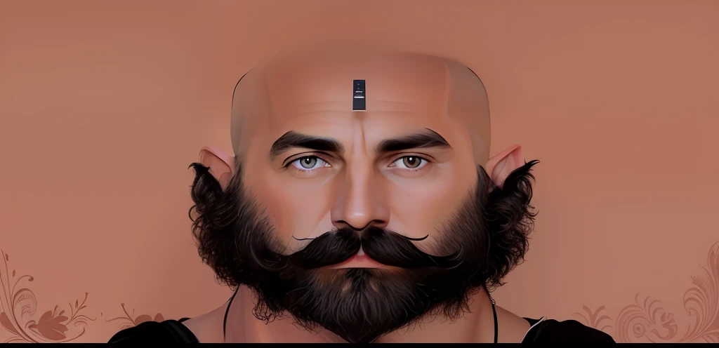 Man with beard and mustache with mustache on head, barba detalhada, barba grossa altamente detalhada, rosto foto-realista, Face extremamente realista, Rosto hiper-realista, Rosto ultra realista, barba cheia, rosto realista detalhado, barba pequena, rosto hiper realista, retrato ultra realista, rosto detalhado realista, Rosto fotorrealista, rosto realista altamente detalhado