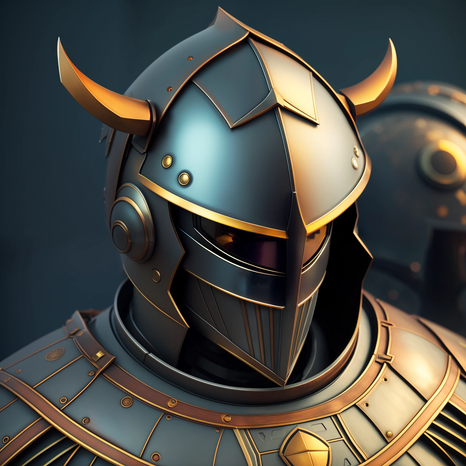 knight, Psi Warrior, Luminous helmet, looks at us, higly detailed, 真实感, 4K, 3D